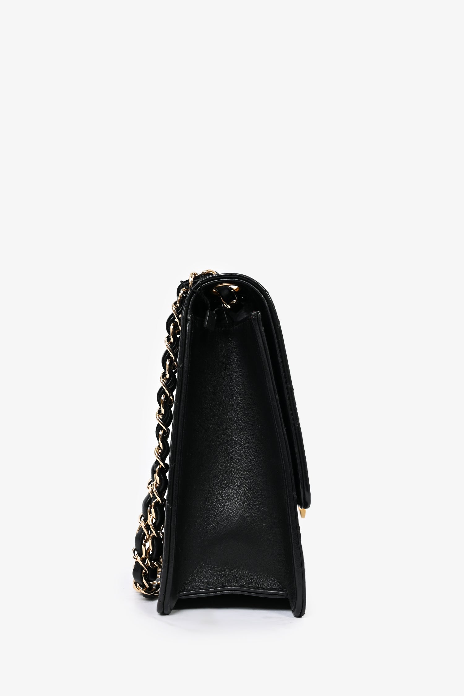 Chaneltm Black Lambskin 2013/14 CC Golden Class Large Flap Shoulder Bag