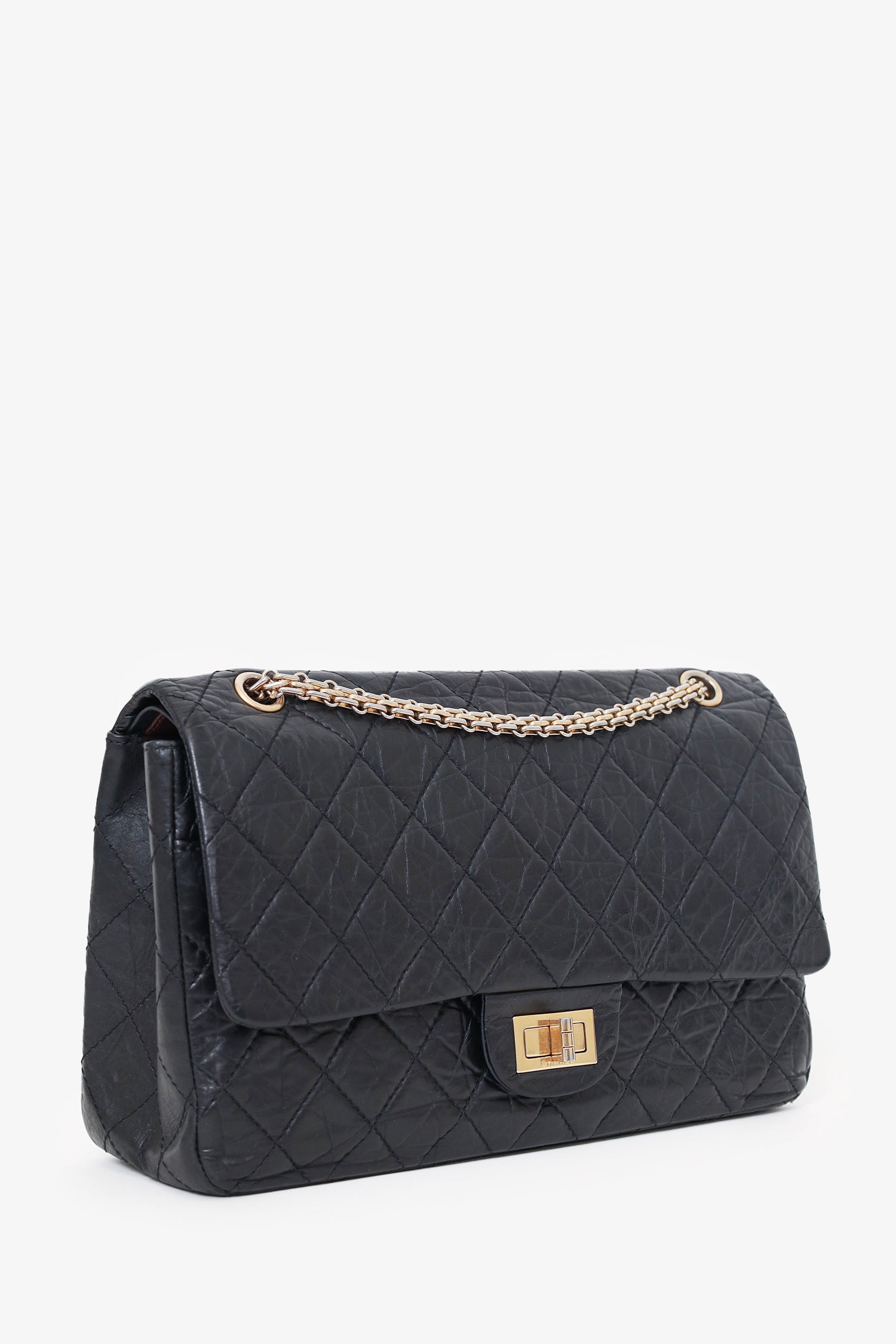 Chaneltm Black Quilted Aged Calfskin Large Reissue 255 Shoulder Bag