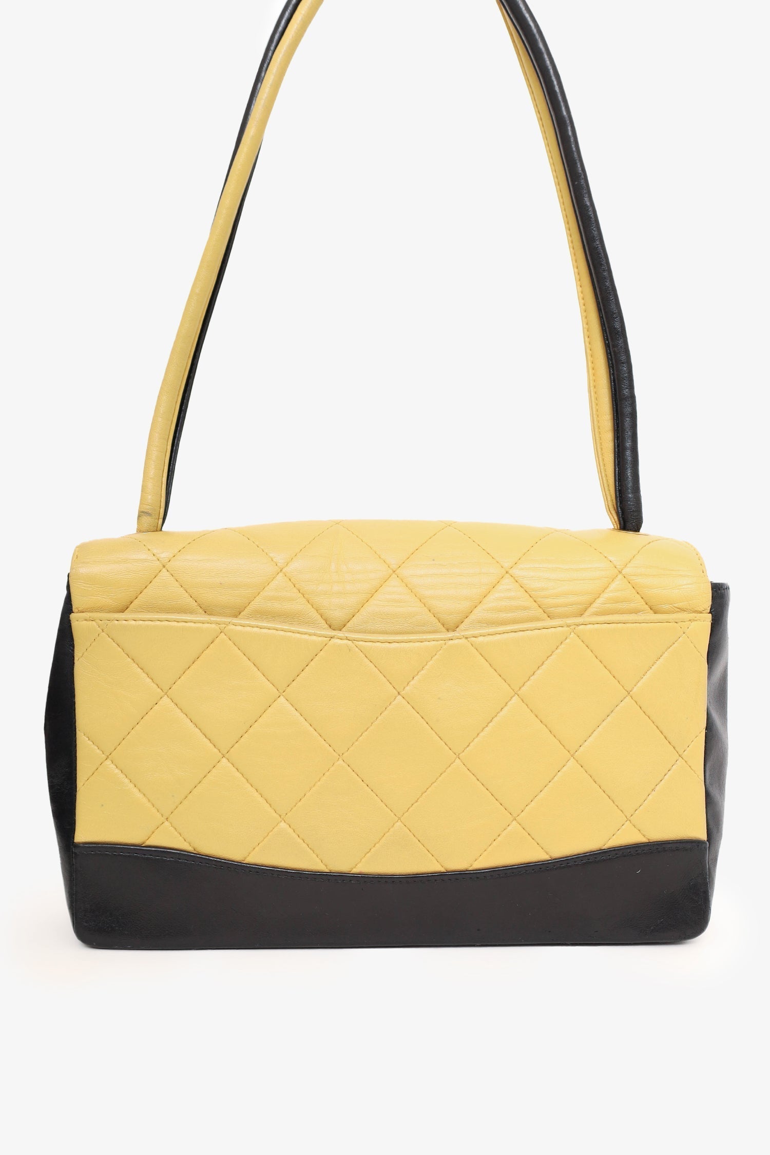 Chaneltm 2000 02 Beige/black Quilted Lambskin Tie Knot Flap Bag