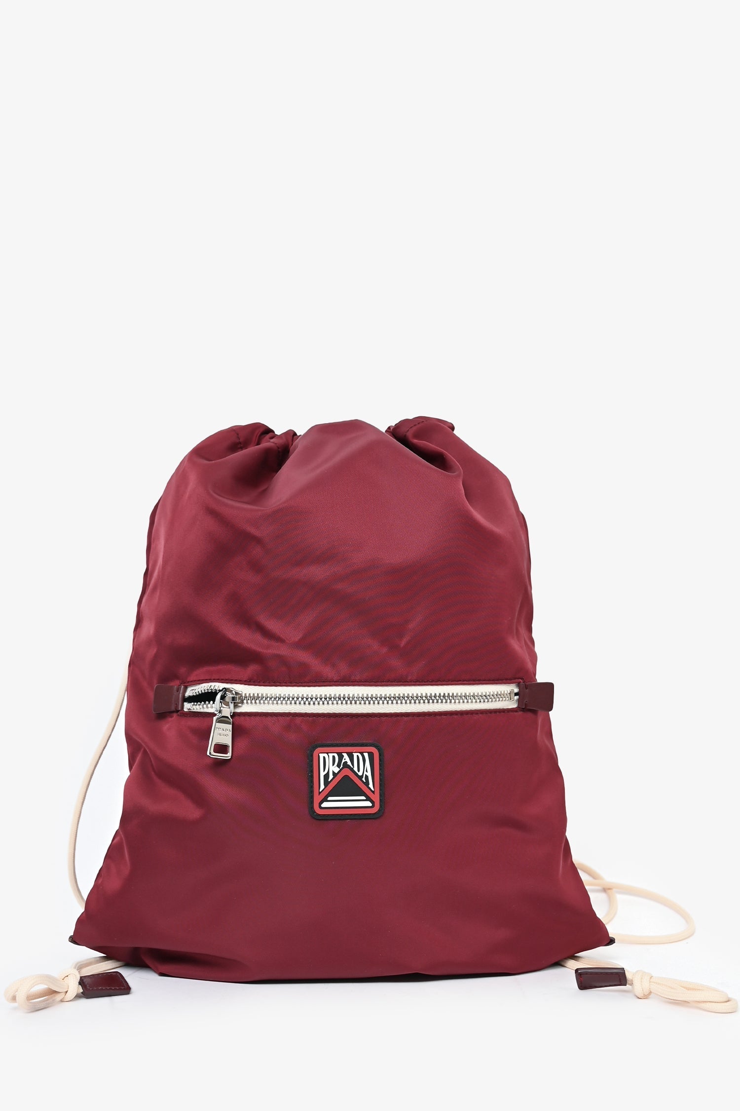 Prada Backpack Burgundy Drawstring Nylon