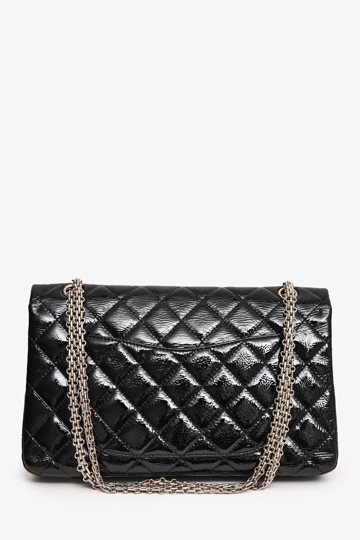 Chaneltm 2010 11 Black Patent Leather 2.55 Large 227 Flap Bag Shw
