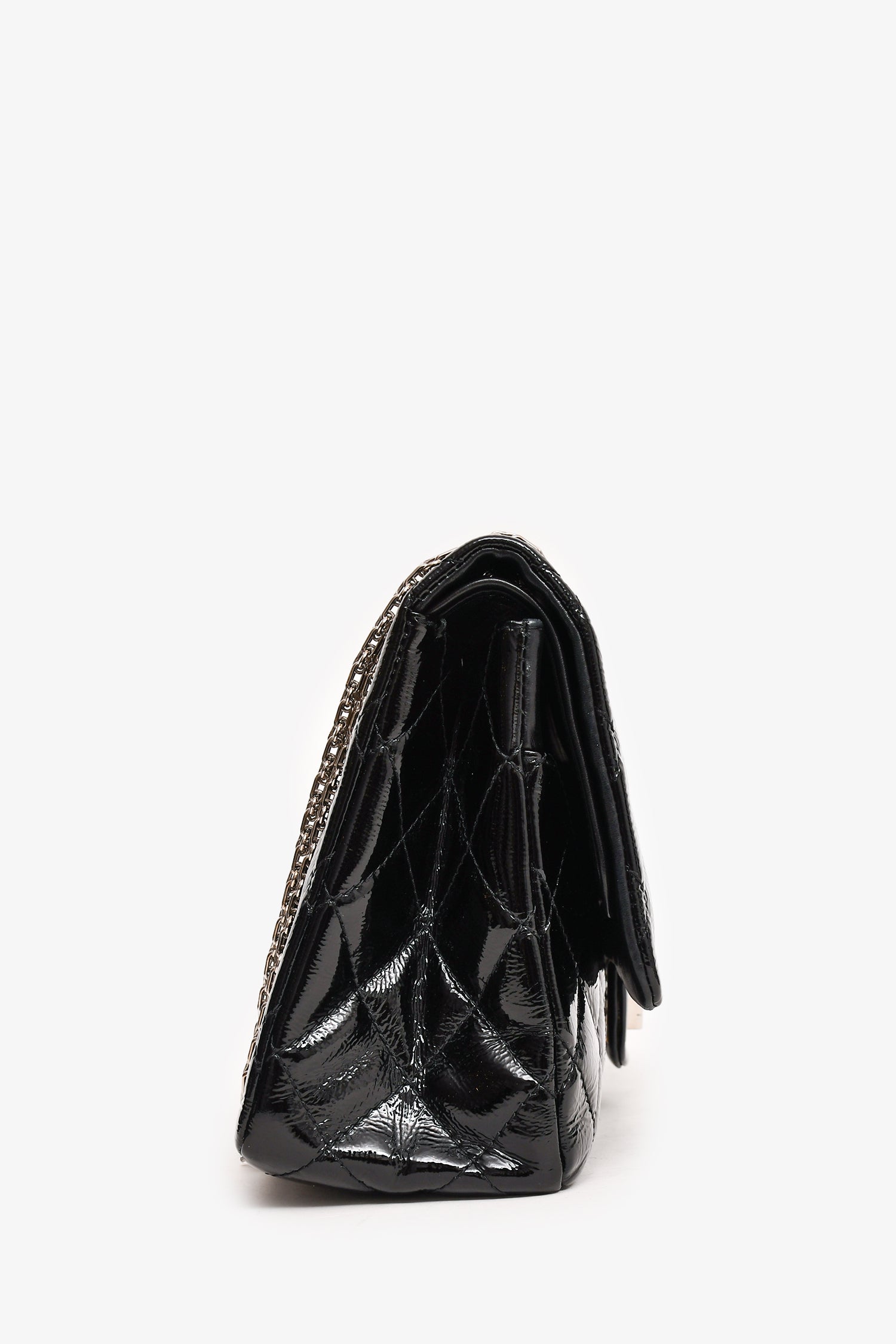Chaneltm 2010 11 Black Patent Leather 2.55 Large 227 Flap Bag Shw