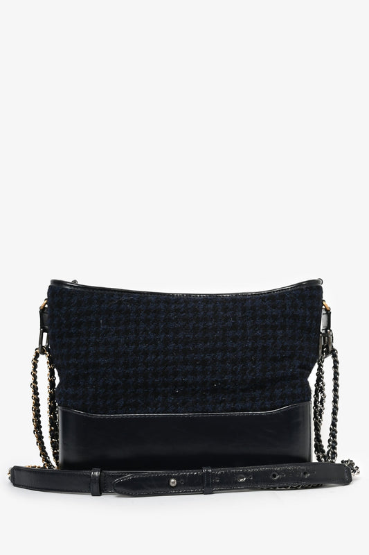 Chaneltm 2017 Navy/black Tweed Hobo Large Gabrielle Crossbody Bag