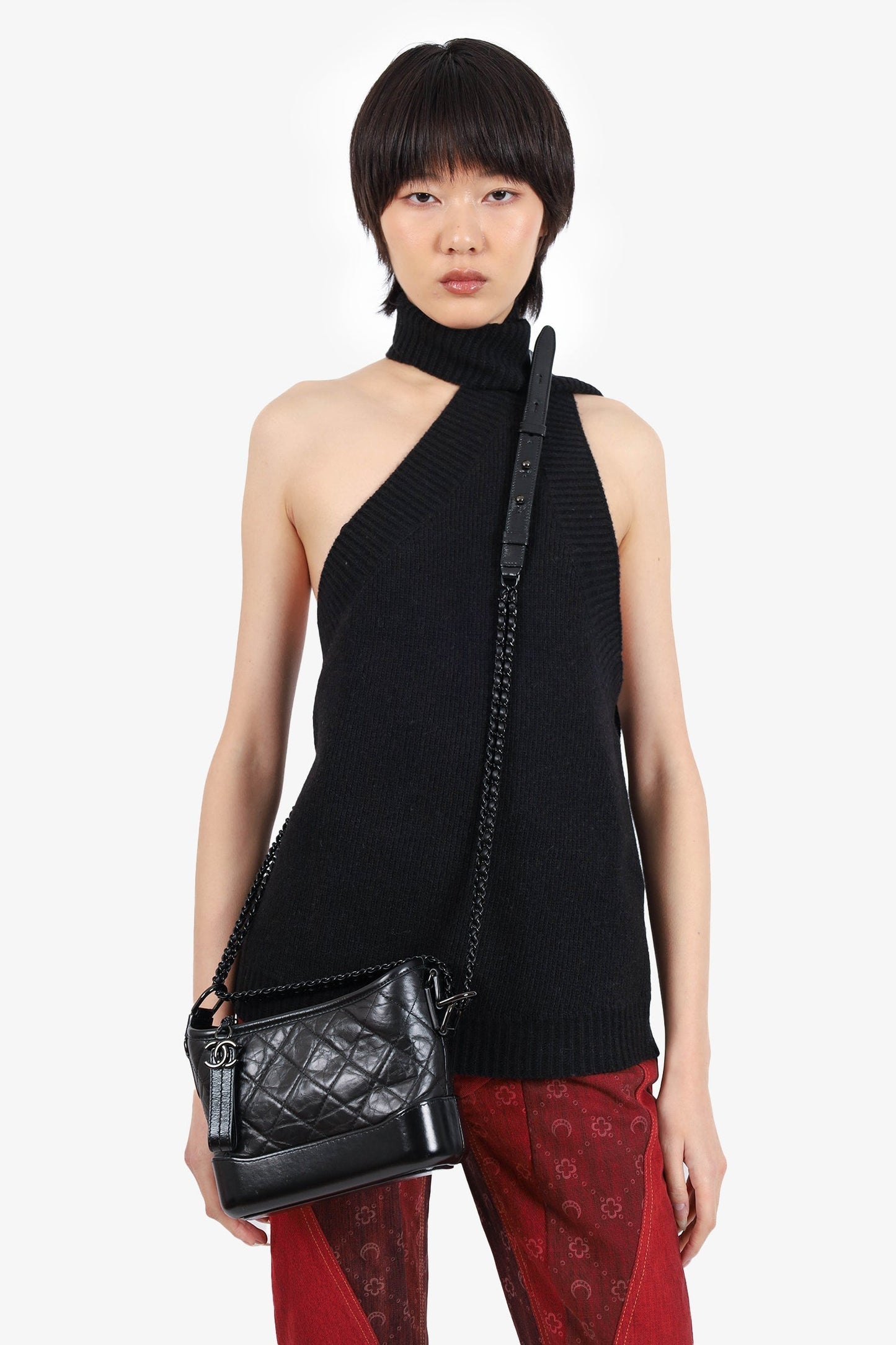 Chanel™ So Black Quilted Leather Small Gabrielle Crossbody Bag