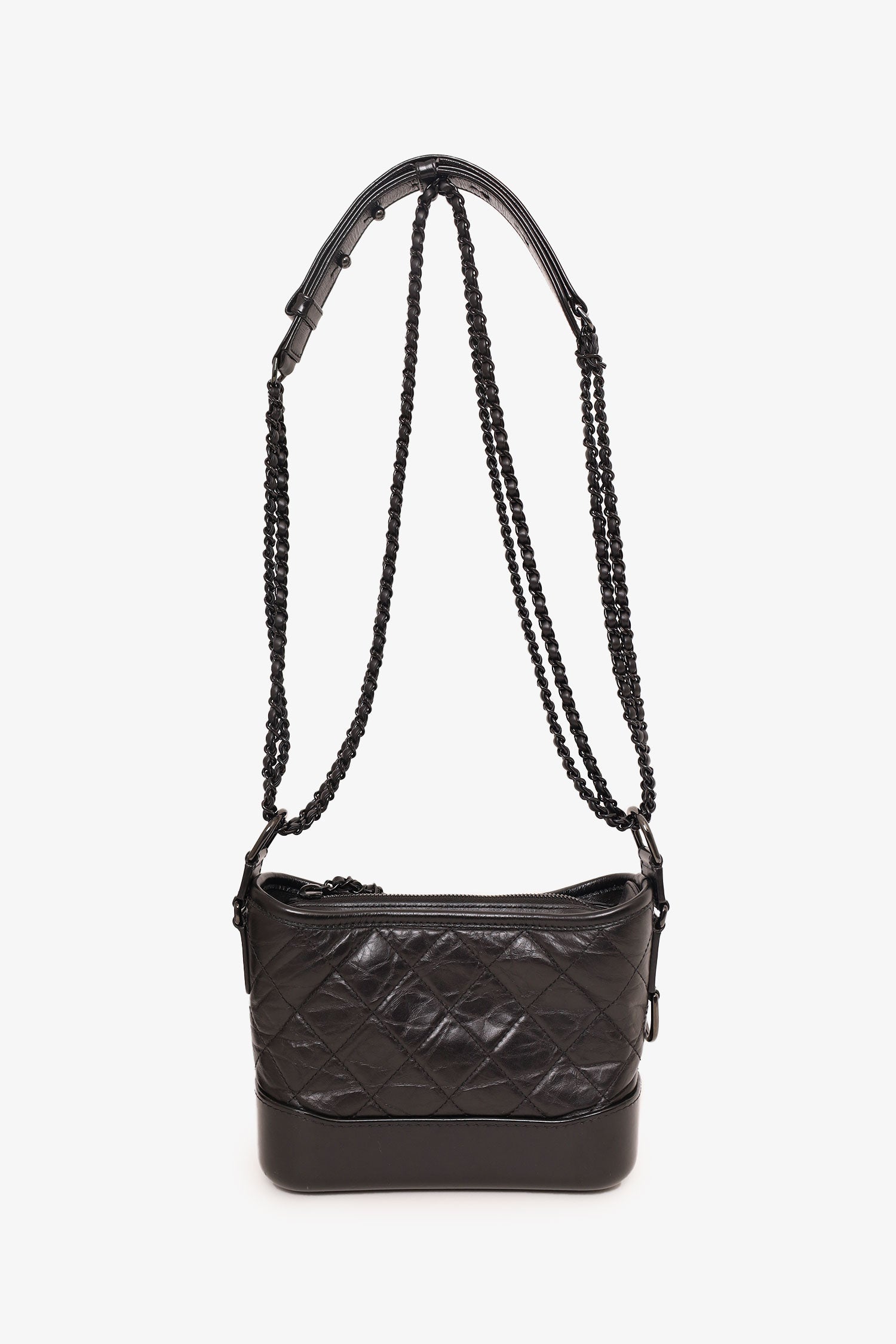 Chaneltm 2019 So Black Quilted Leather Small Gabrielle Crossbody Bag