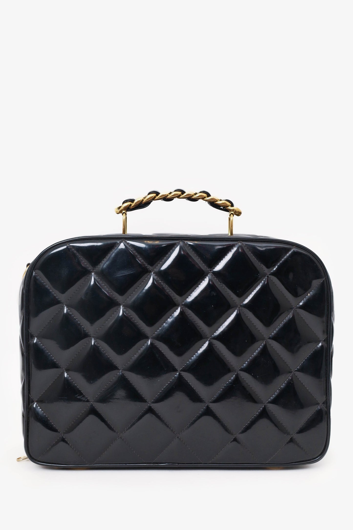 Chanel™ 1994-96 Black Patent Leather Large Vanity Case