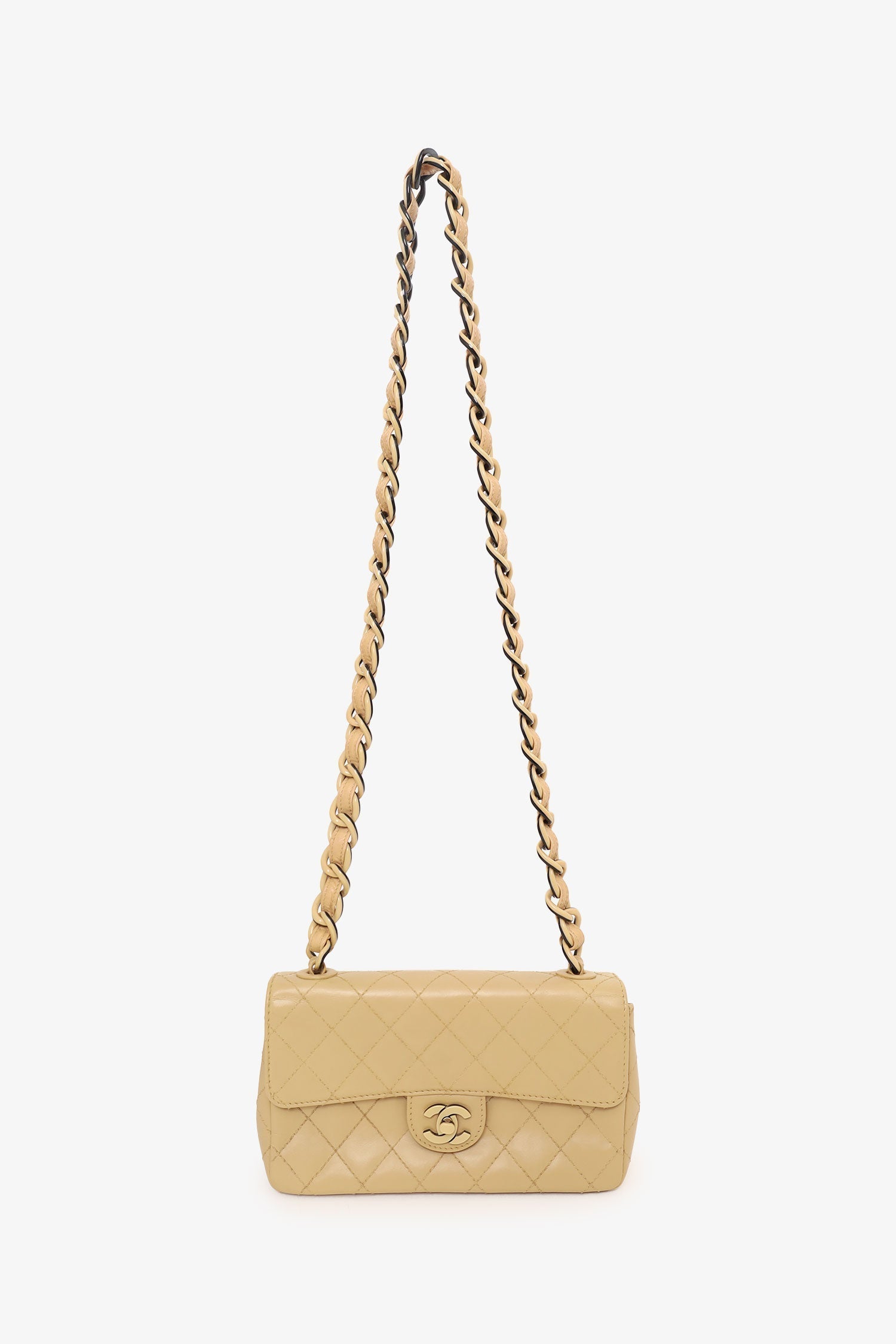 Chaneltm 2000 2002 Cream Quilted Lambskin Mini Flap Bag