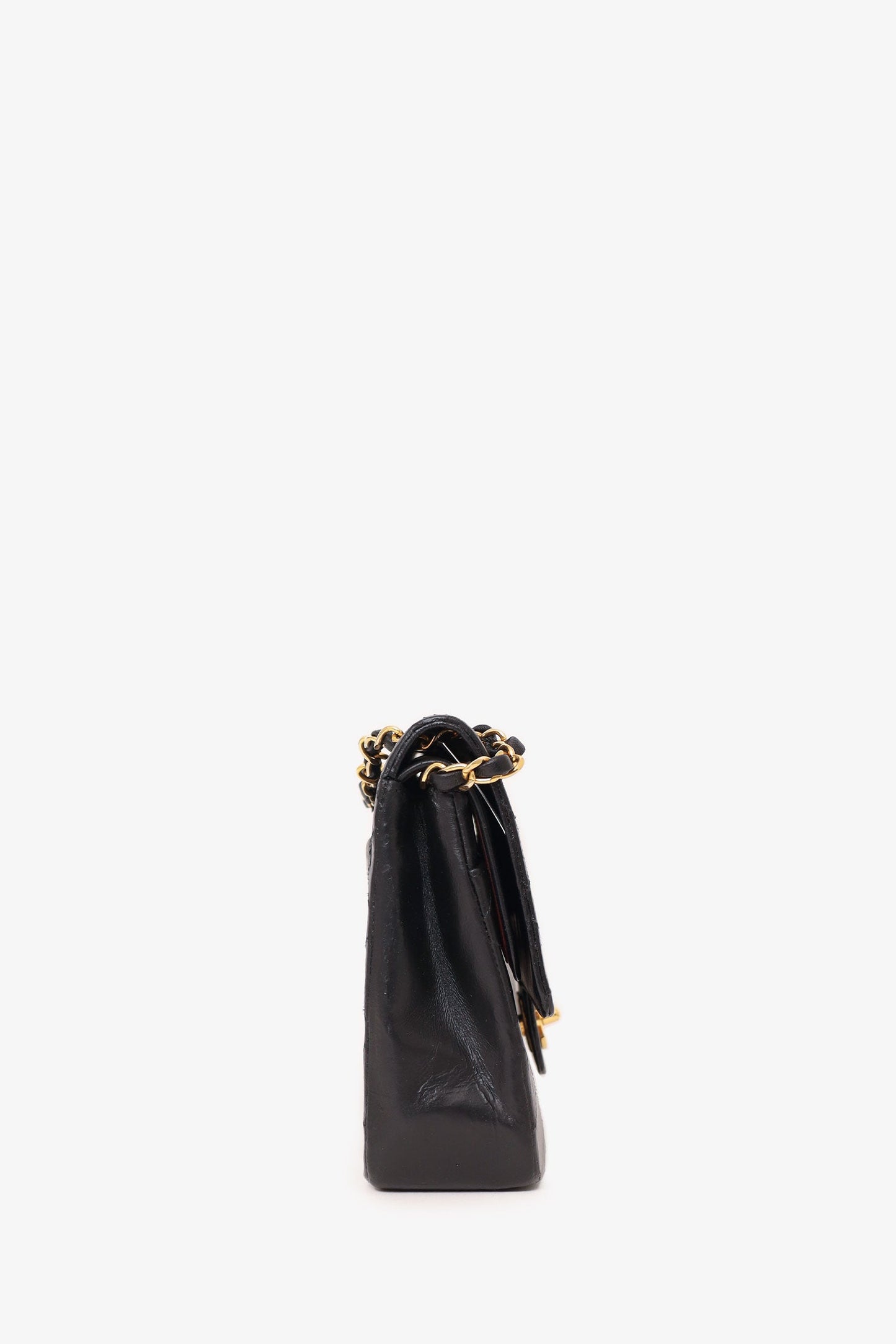 Chaneltm 1986 88 Black Quilted Lambskin Medium Double Flap Bag ' '