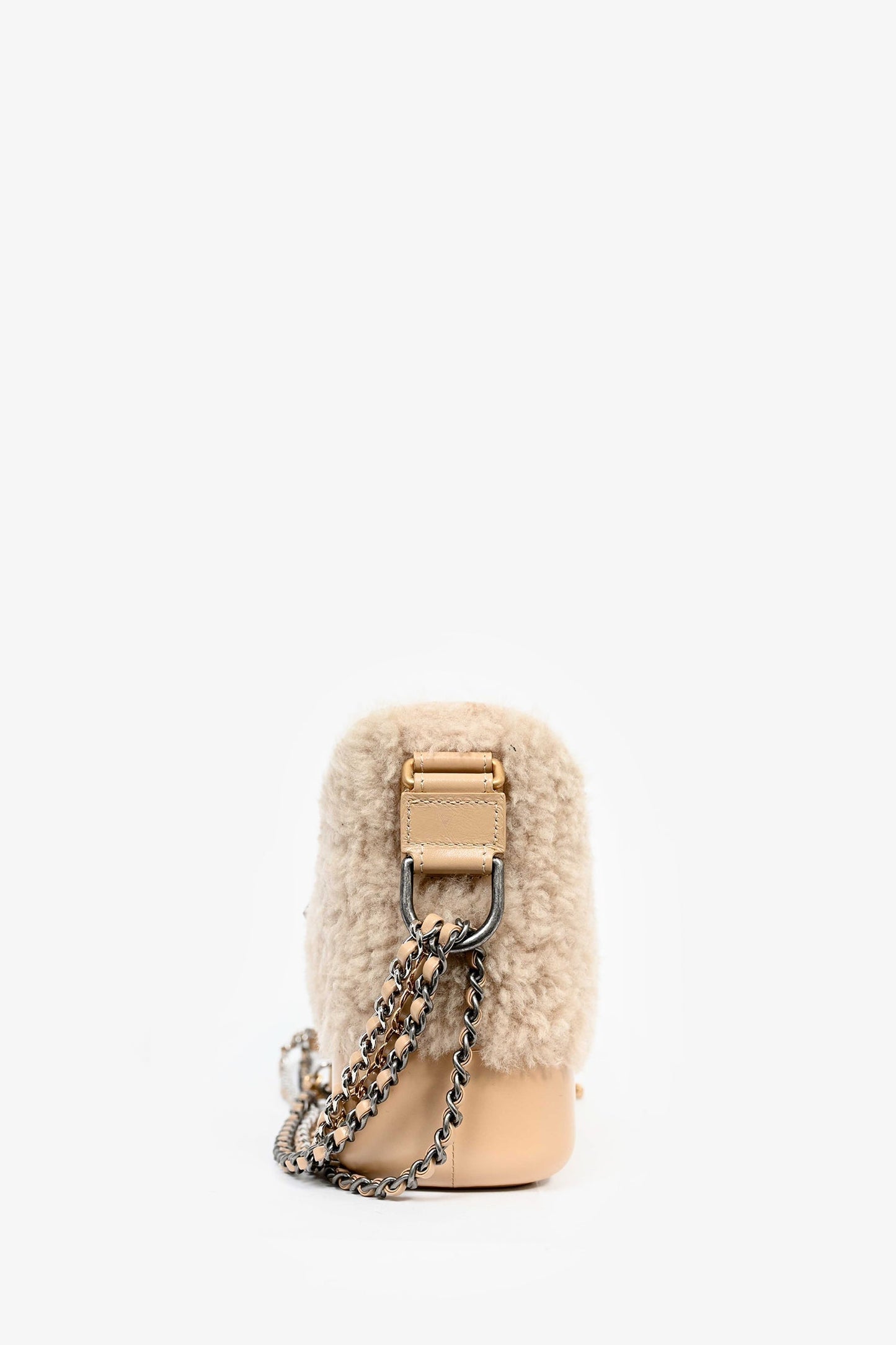 Chanel™ -18 Beige Shearling/Leather Small Gabrielle Crossbody