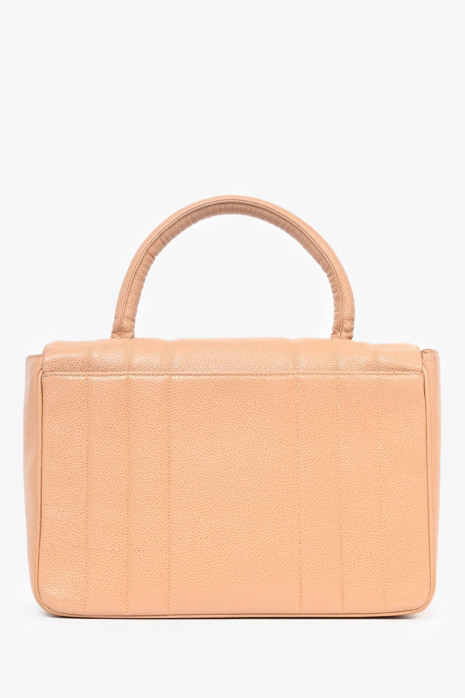 Chanel™ Beige Caviar Leather Kelly Mademoiselle Top Handle Bag