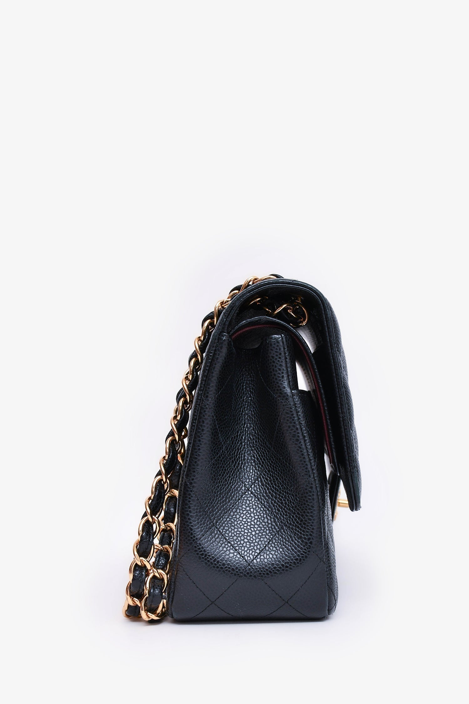 Chanel™ Black Caviar Leather Jumbo Double Flap Should Bag
