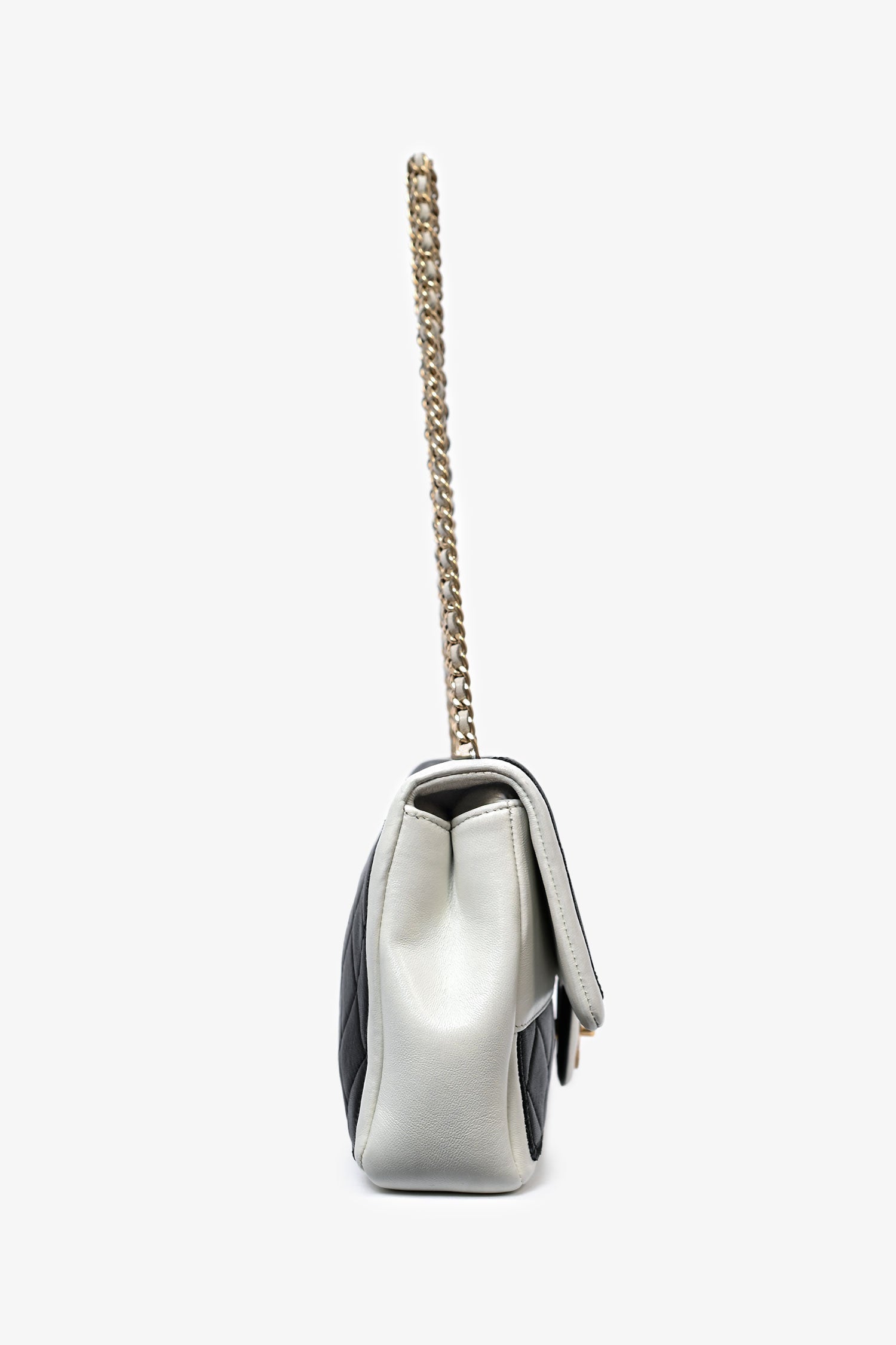 Chanel™ /13 Black/White Lambskin Medium Graphic Flap Bag ( )