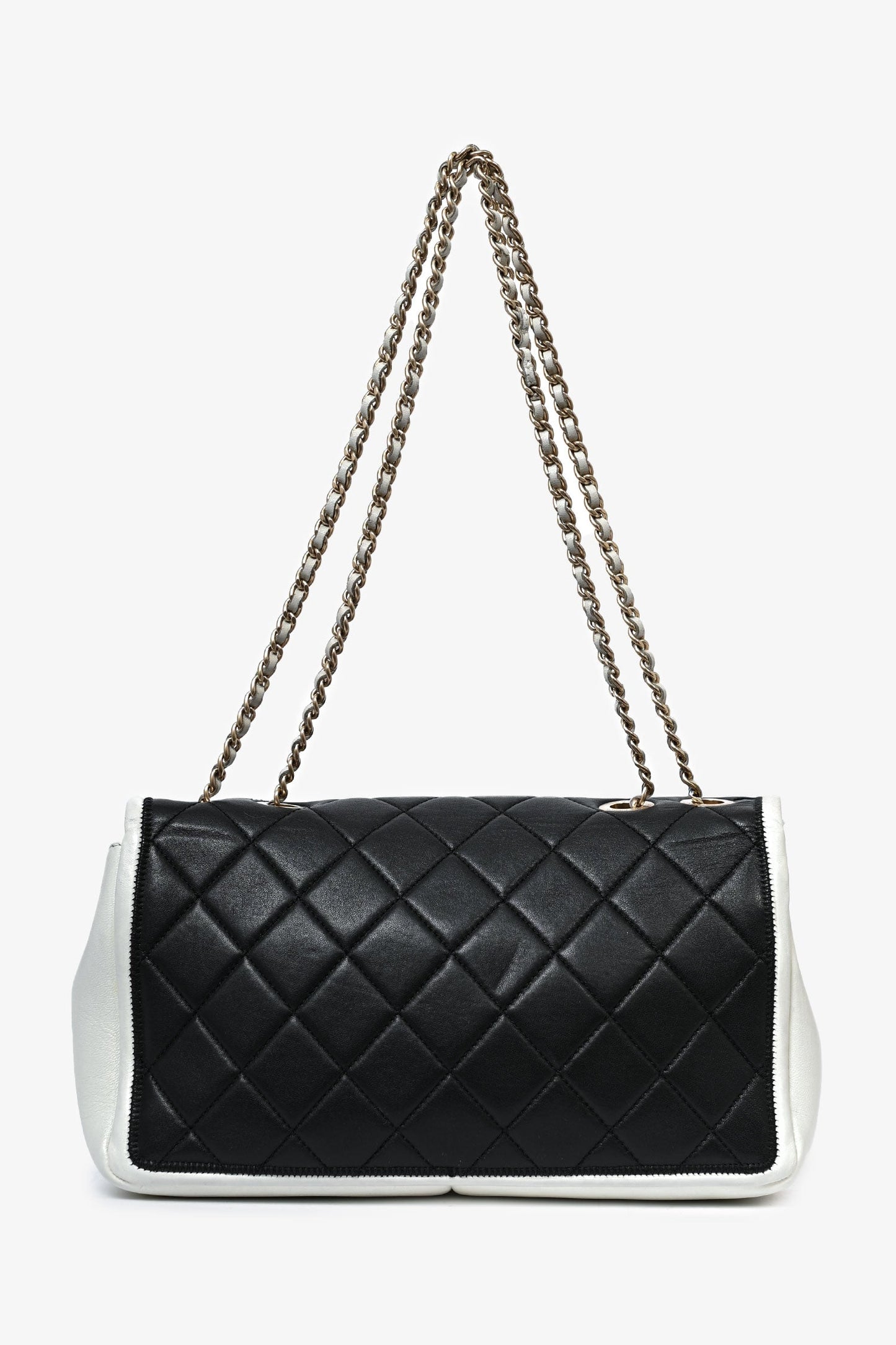 Chanel™ /13 Black/White Lambskin Medium Graphic Flap Bag ( )