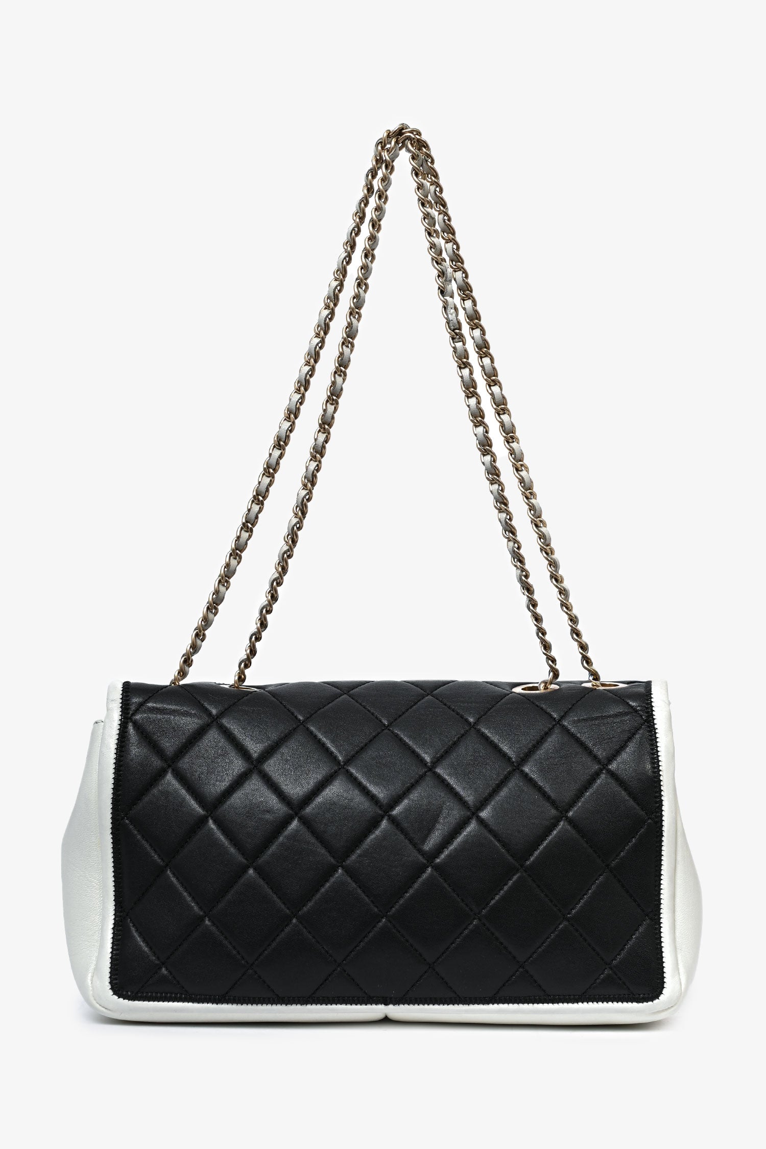 Chanel™ /13 Black/White Lambskin Medium Graphic Flap Bag ( )