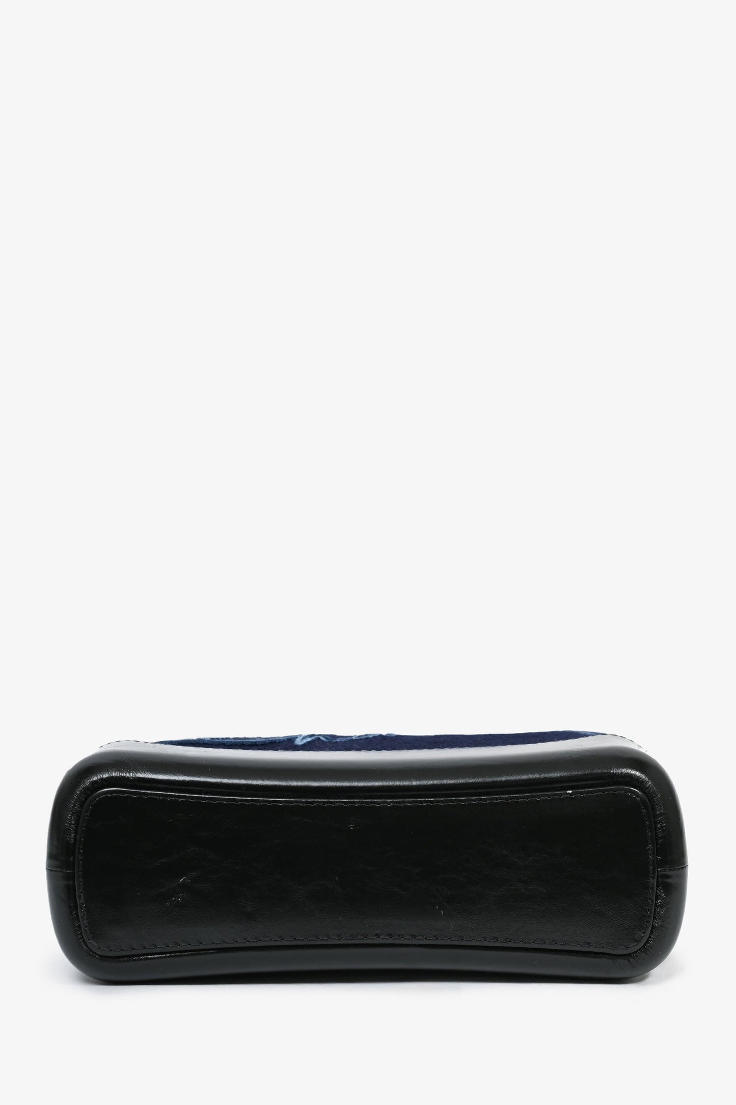 Chanel™ Navy Wool 'Paris Hamburg' Embroidered Large Gabrielle Hobo