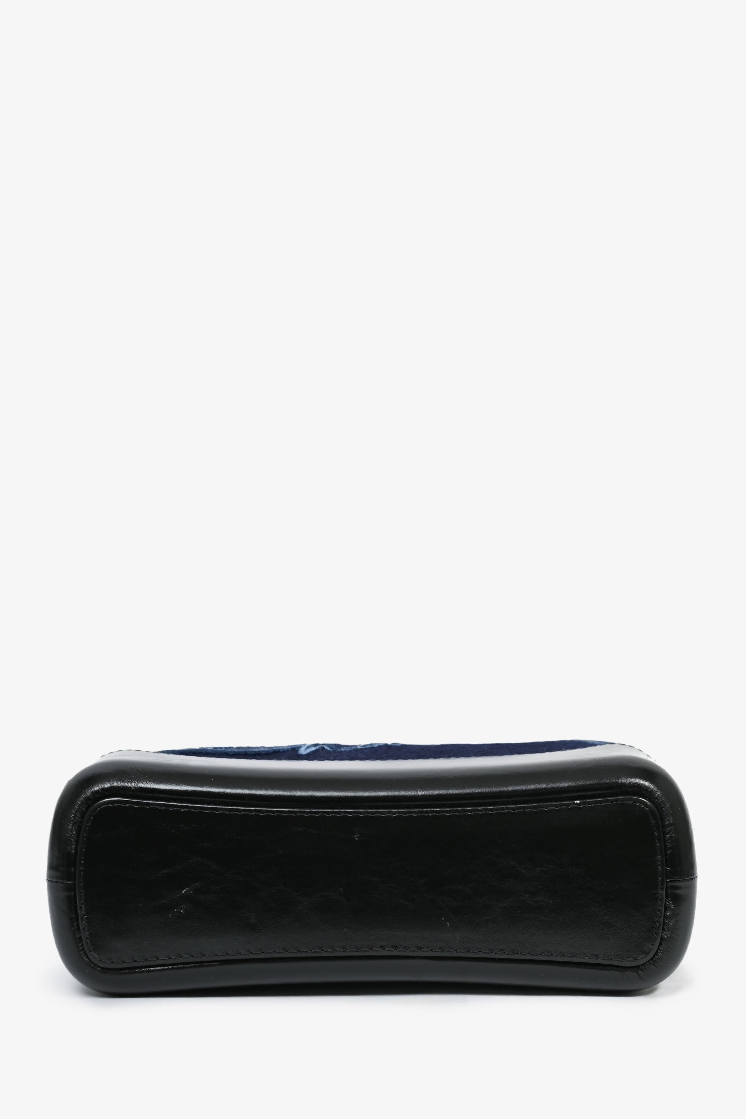Chanel™ Navy Wool 'Paris Hamburg' Embroidered Large Gabrielle Hobo