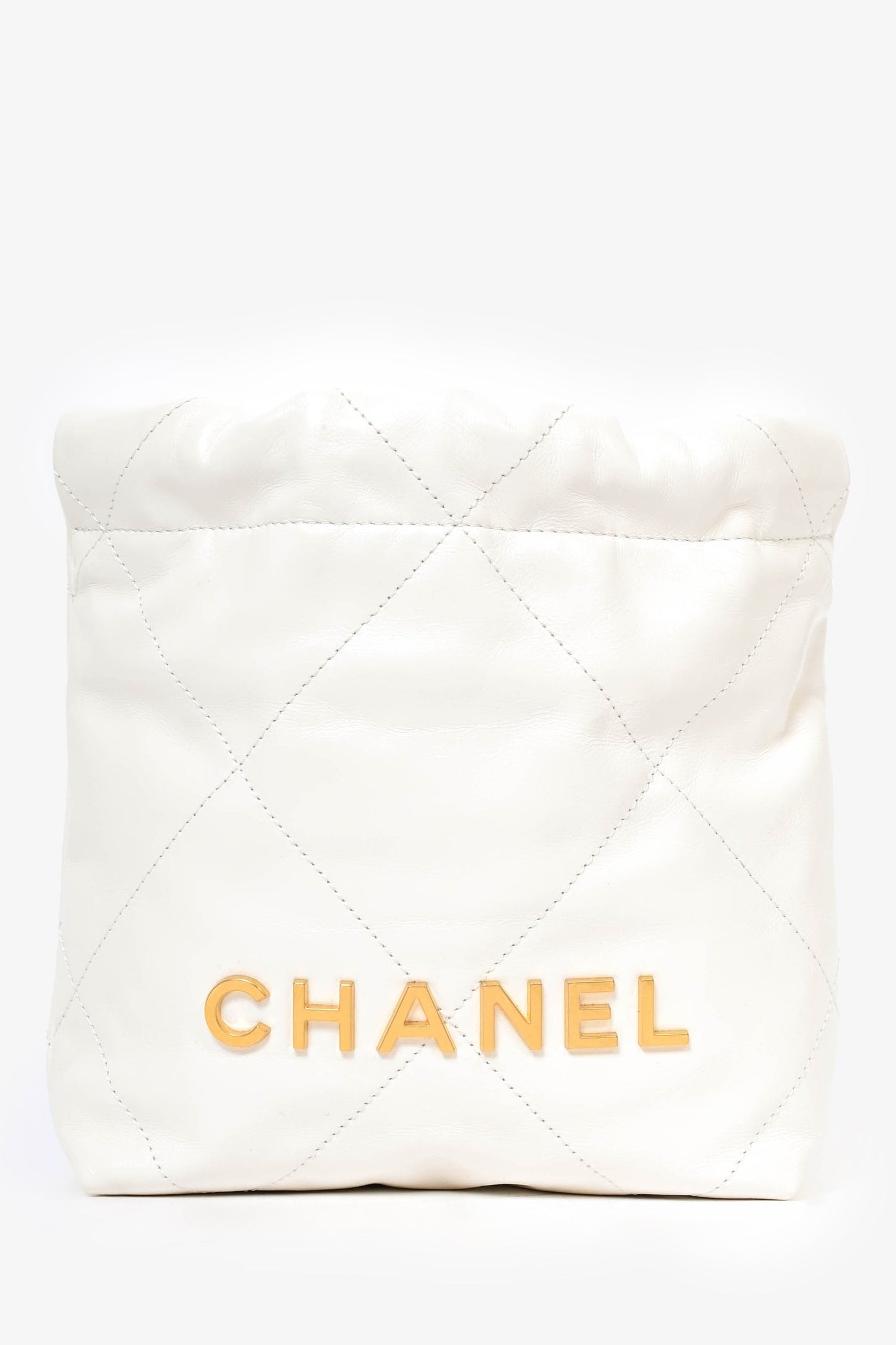Chanel™ 22 White Lambskin Mini Hobo