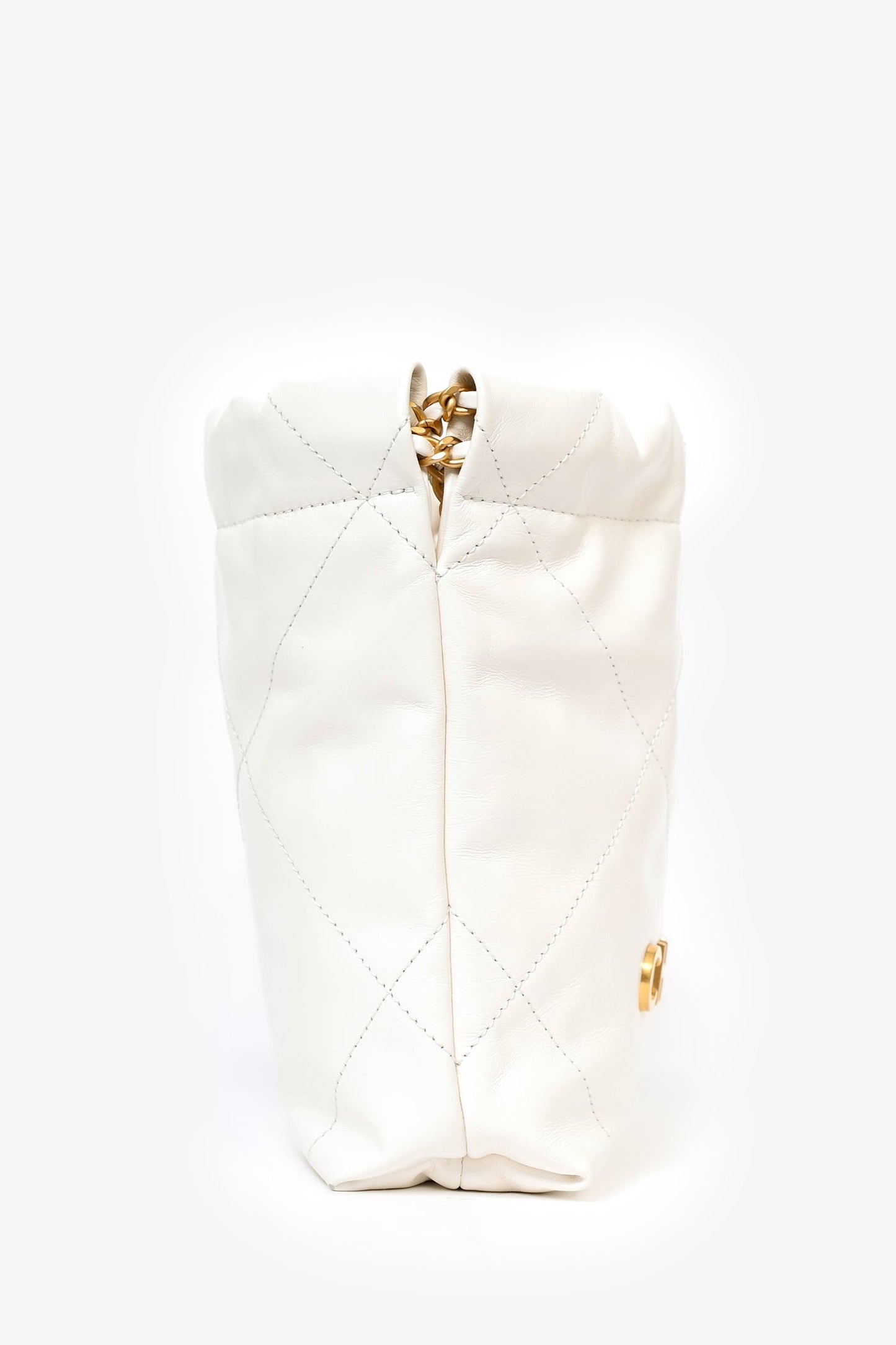 Chaneltm 22 White Lambskin Mini Hobo