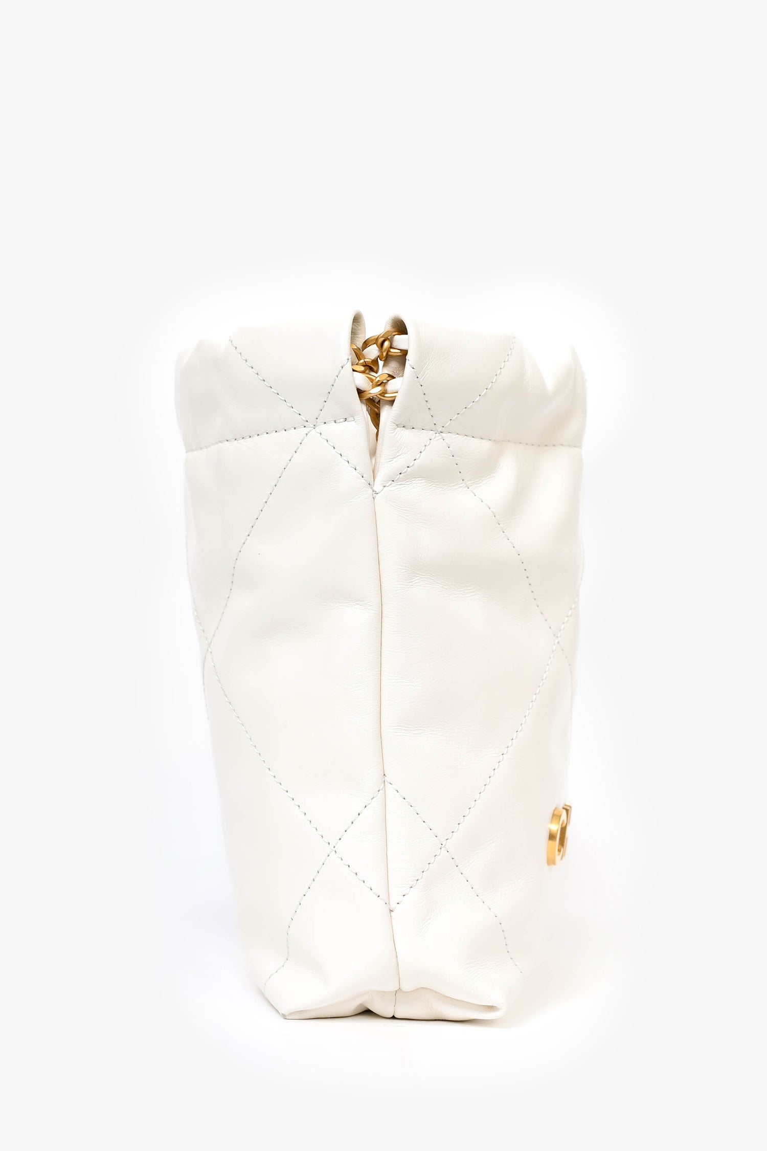 Chaneltm 22 White Lambskin Mini Hobo