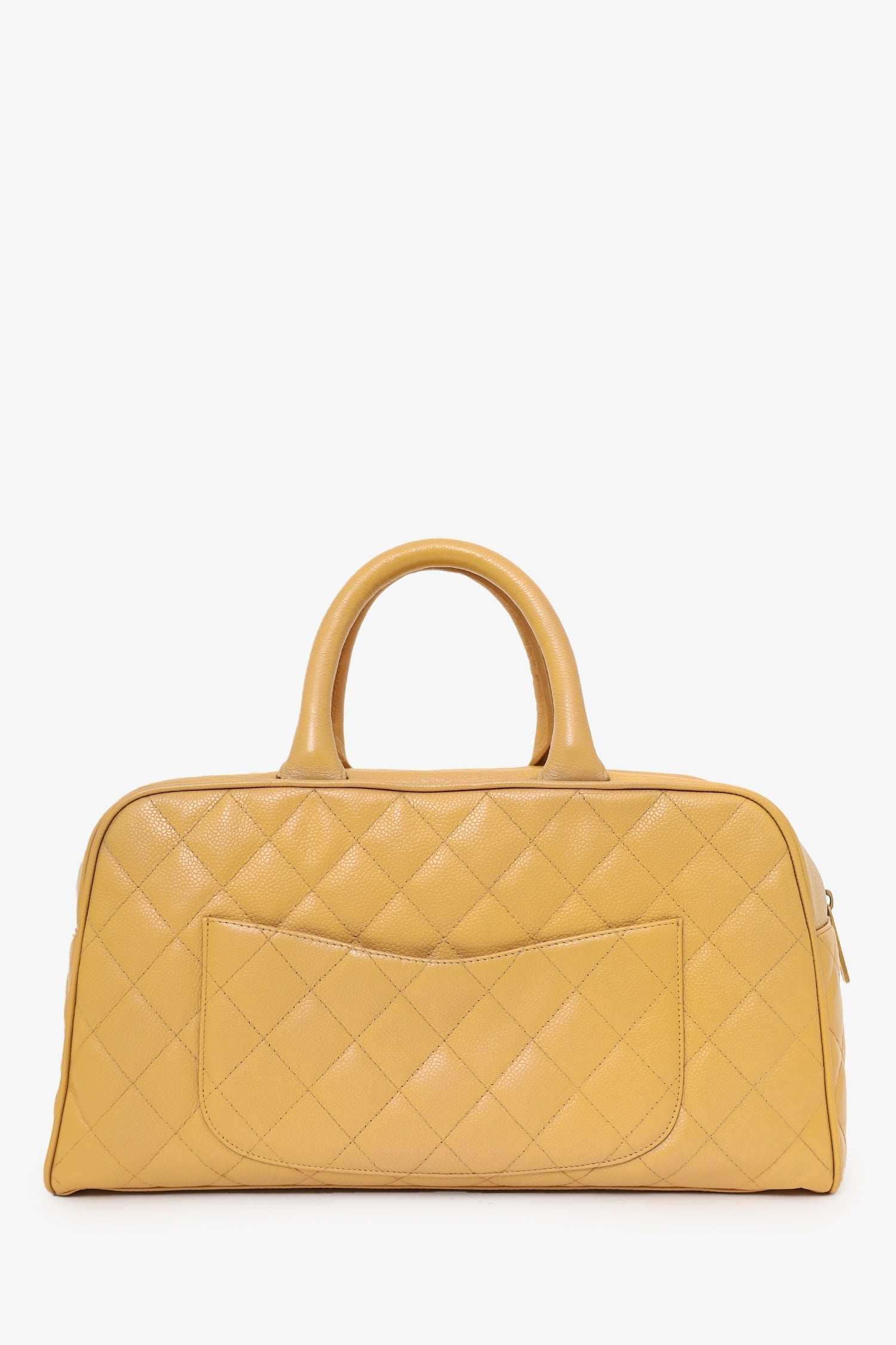 Chaneltm 2004 05 Beige Caviar Large Bowler Bag (as Is)