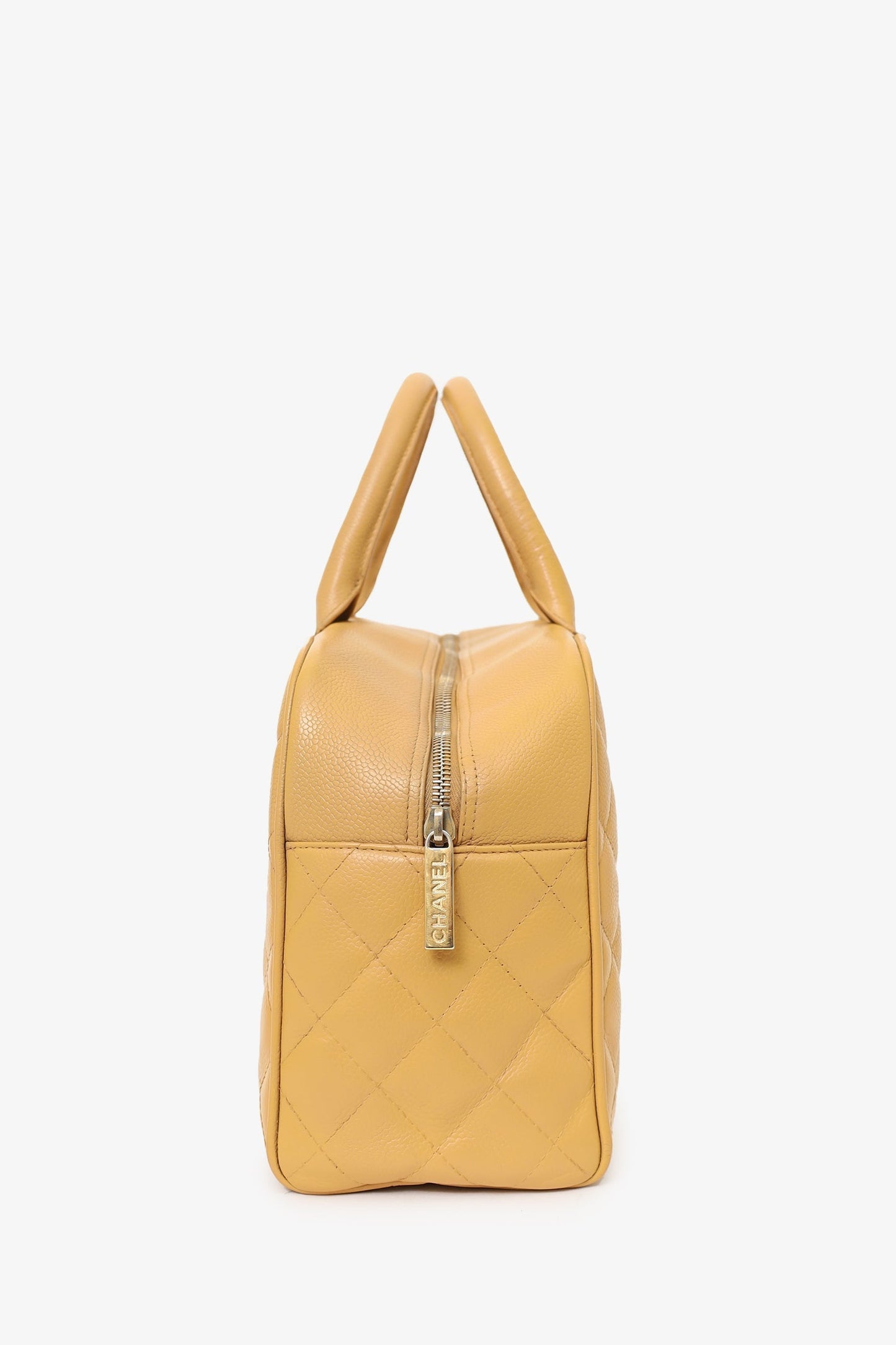 Chanel™ 2004-05 Beige Caviar Large Bowler Bag (As Is)
