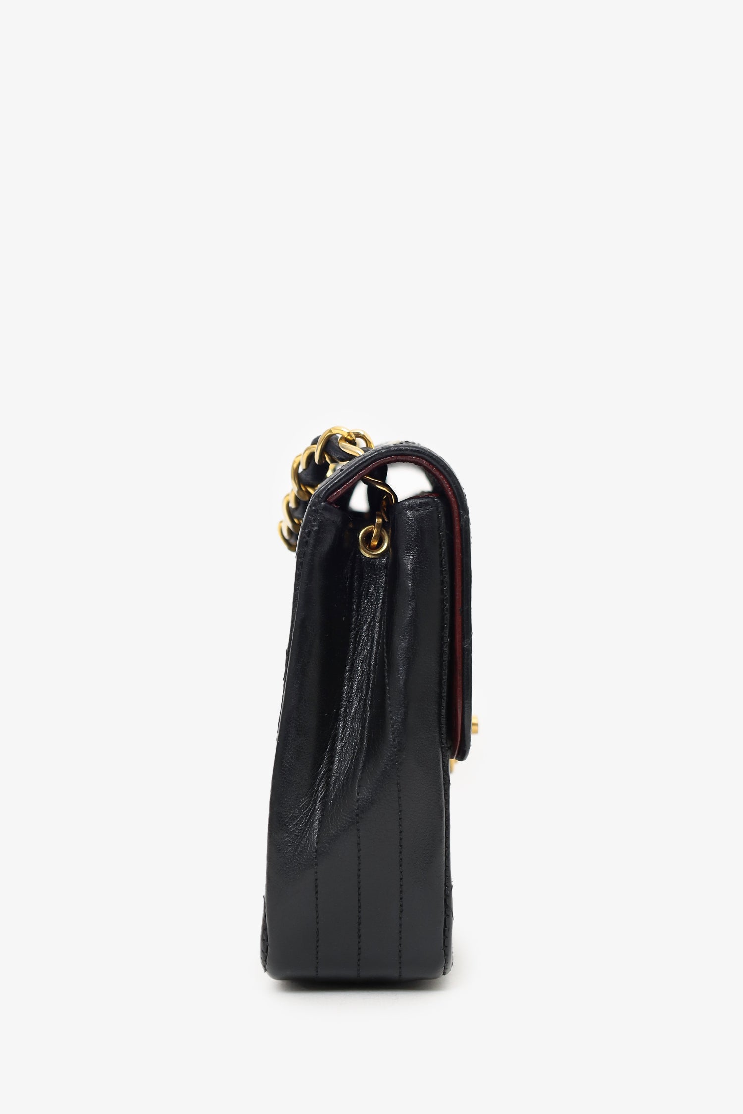 Chanel™ -88 Black Quilted Lambskin Circle Cc Mini Flap Bag