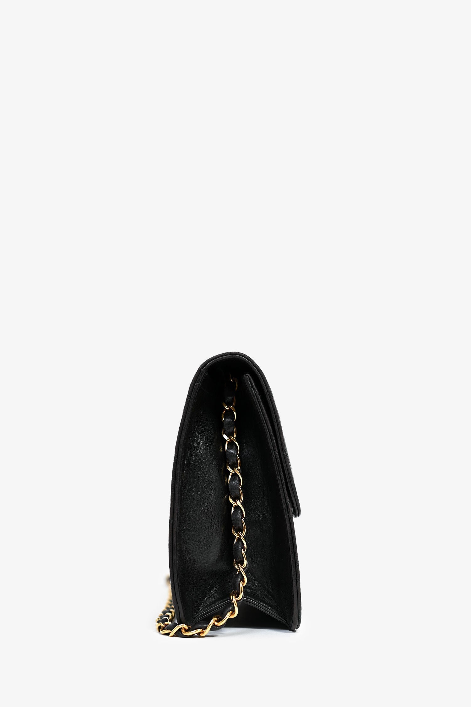 Chanel™ Black Lambskin Single Chain Flap Bag