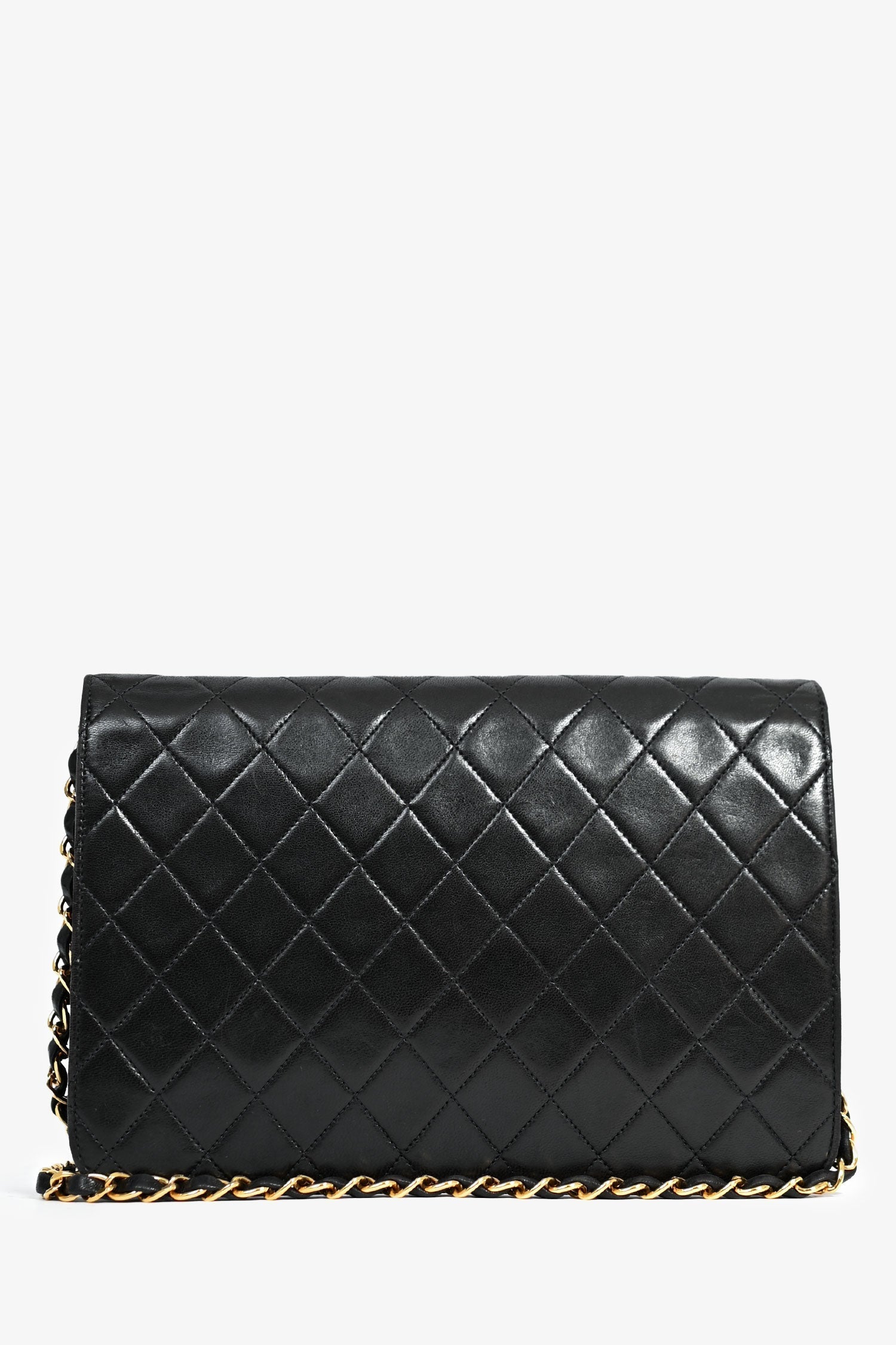 Chaneltm 1994 Black Lambskin Single Chain Flap Women Shoes