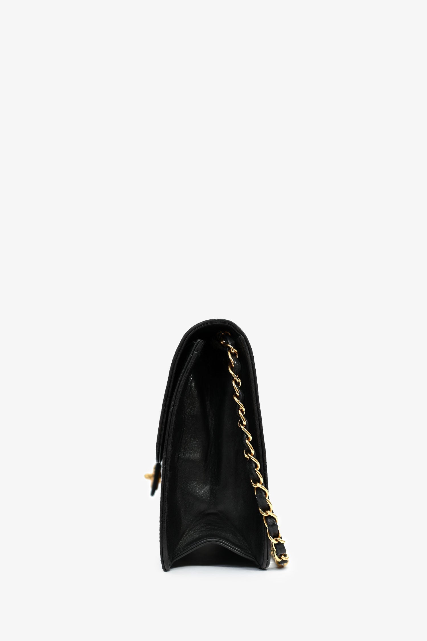 Chanel™ Black Lambskin Single Chain Flap Bag