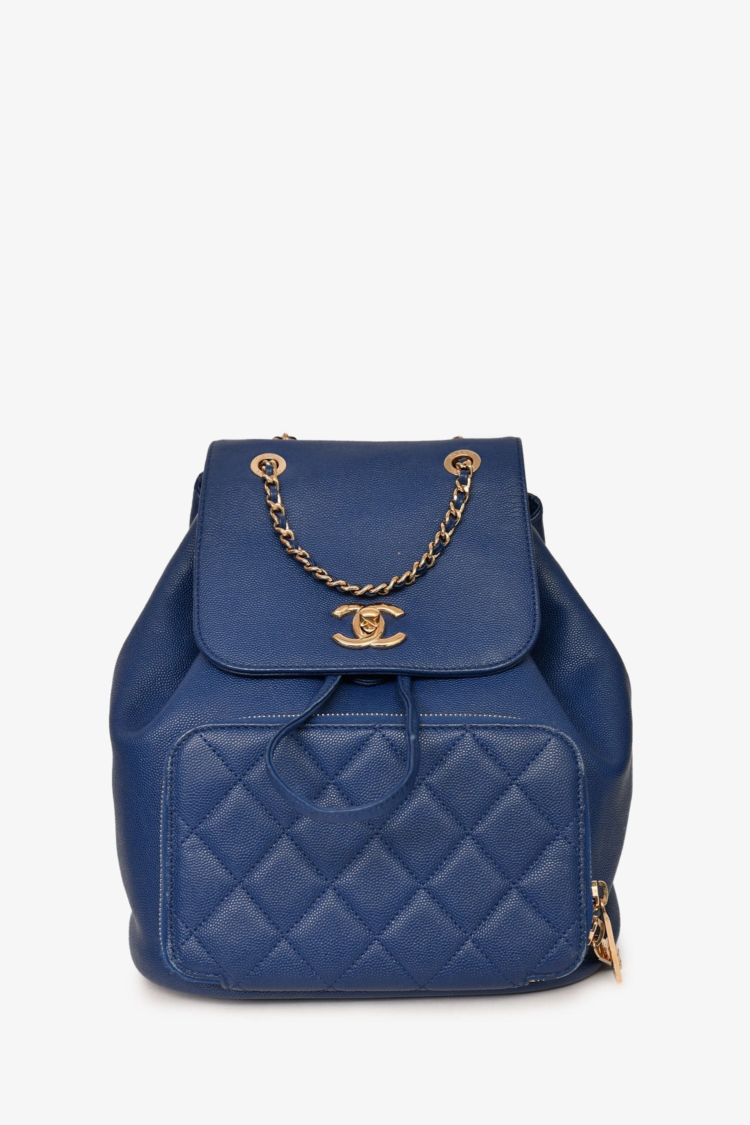Chaneltm 2017 Blue Caviar Leather Business Affinity Ghw Backpack