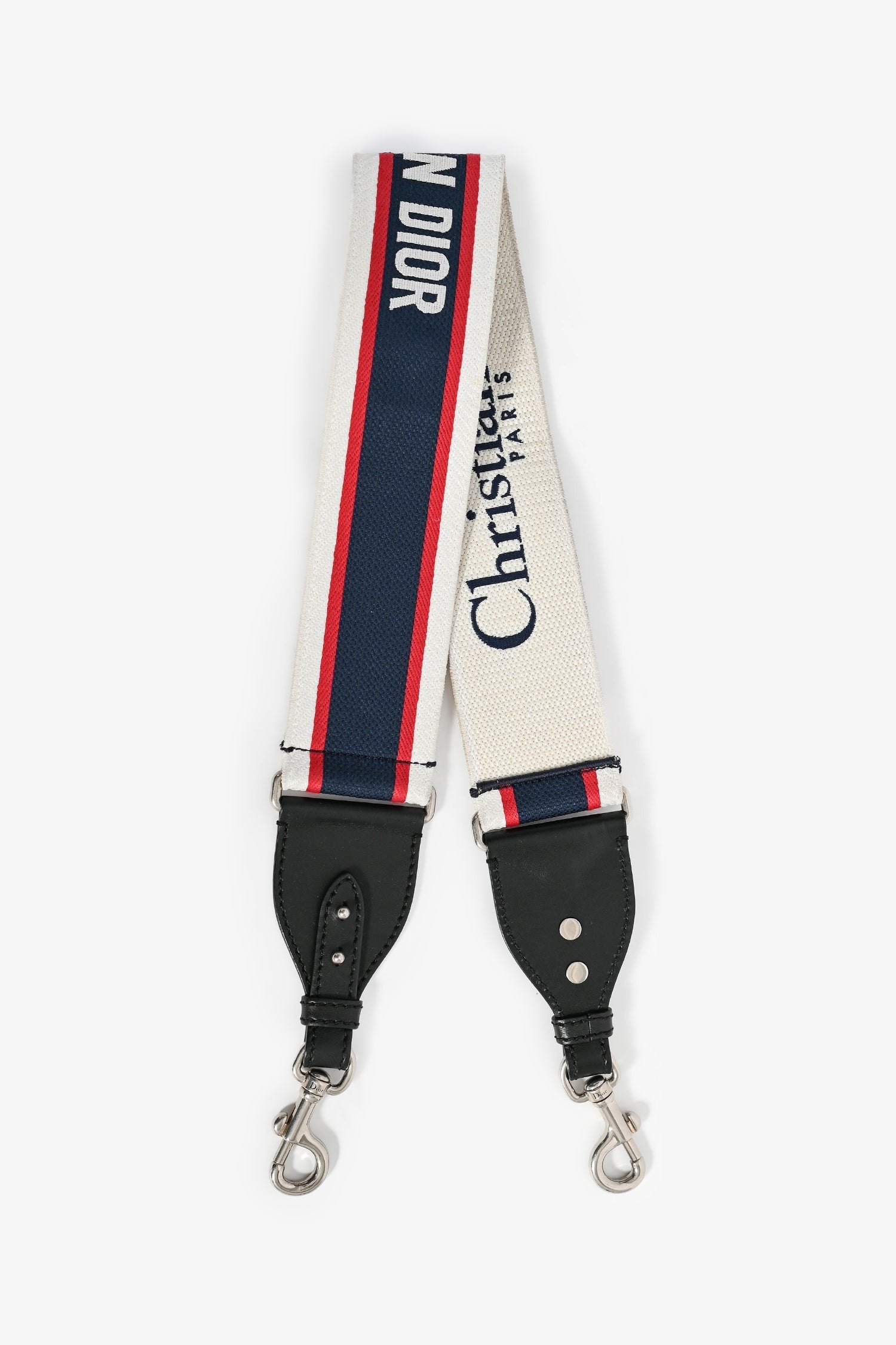 Dior Handbag Christian Bag Strap Canvas White Blue
