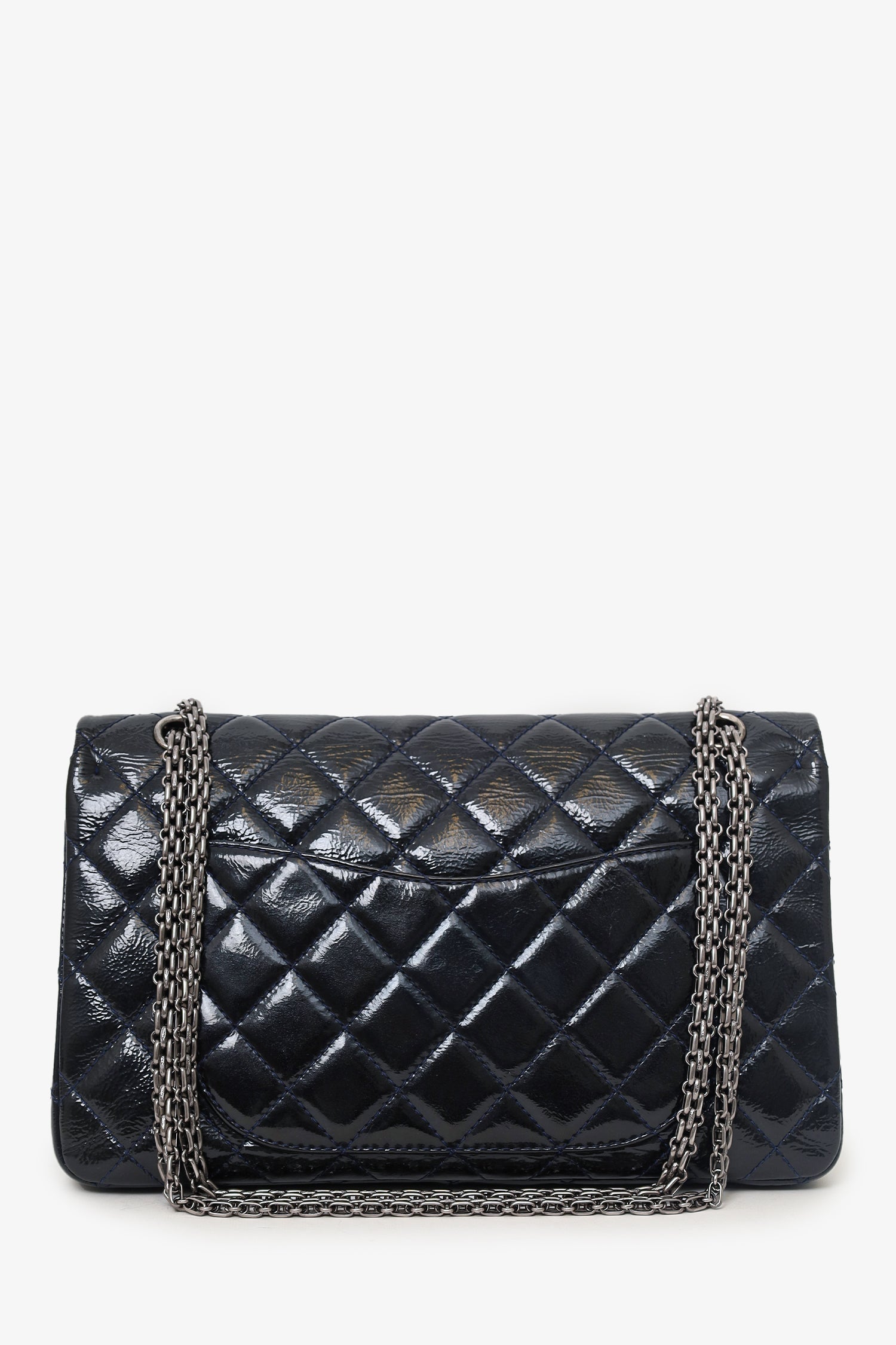 Chaneltm 2010 11 Navy Patent Leather Reissue 227 Double Flap Bag