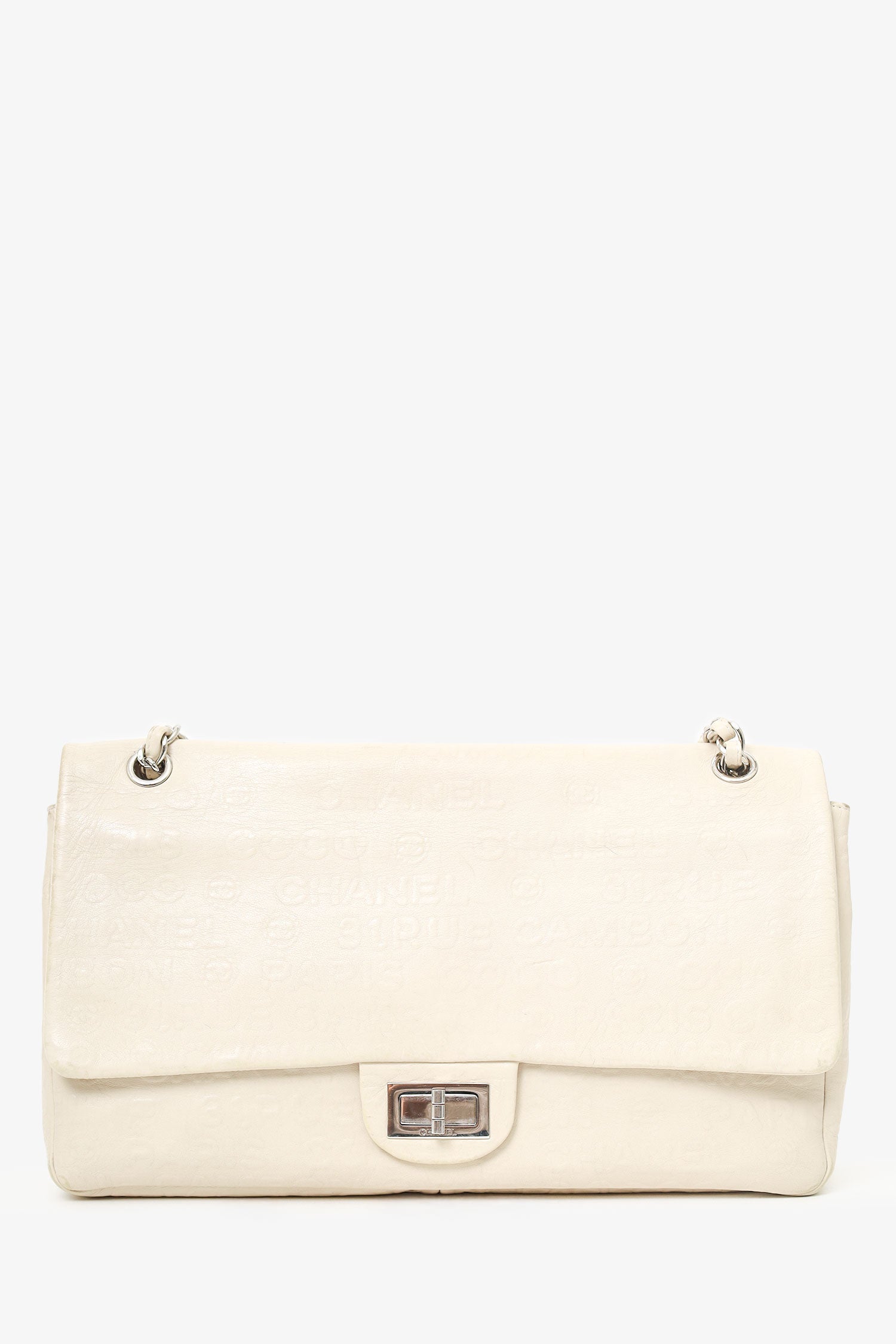 Chanel™ -09 White Embossed Cc Calfskin Unlimited Reissue 228 Flap Bag