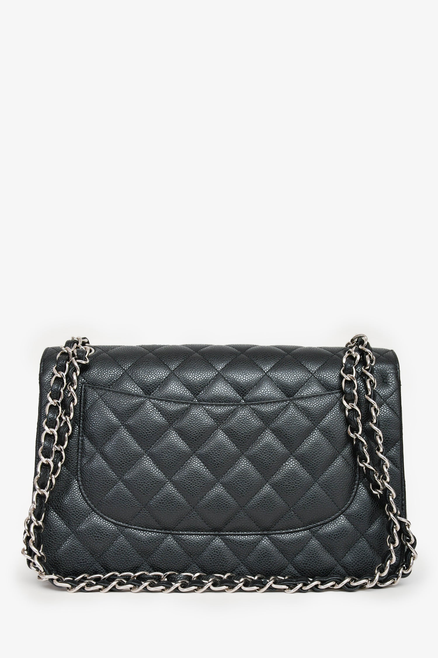 Chanel™ Black Caviar Leather Jumbo Double Flap Bag