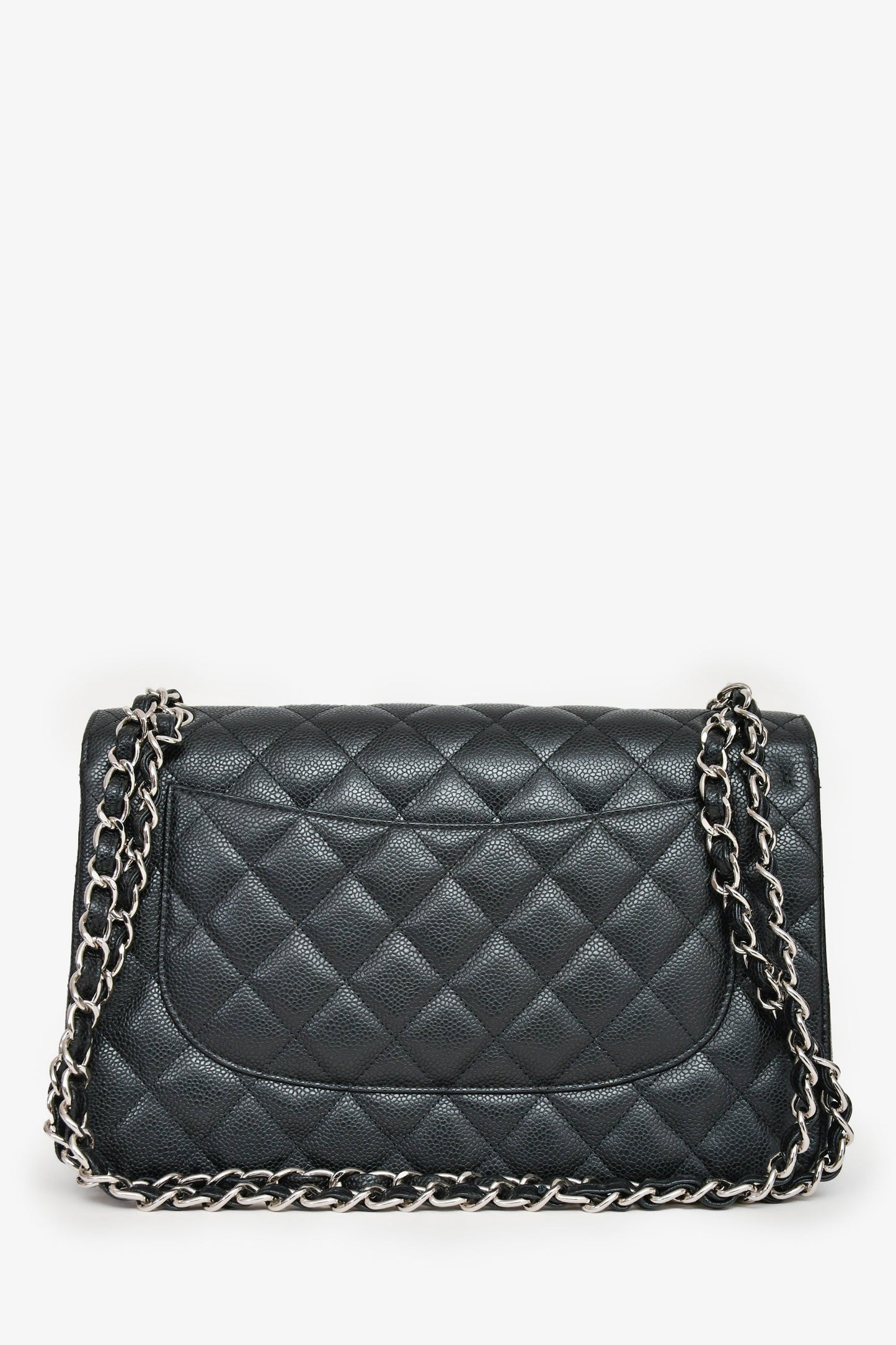 Chaneltm 2014 Black Caviar Leather Jumbo Double Flap Handbag