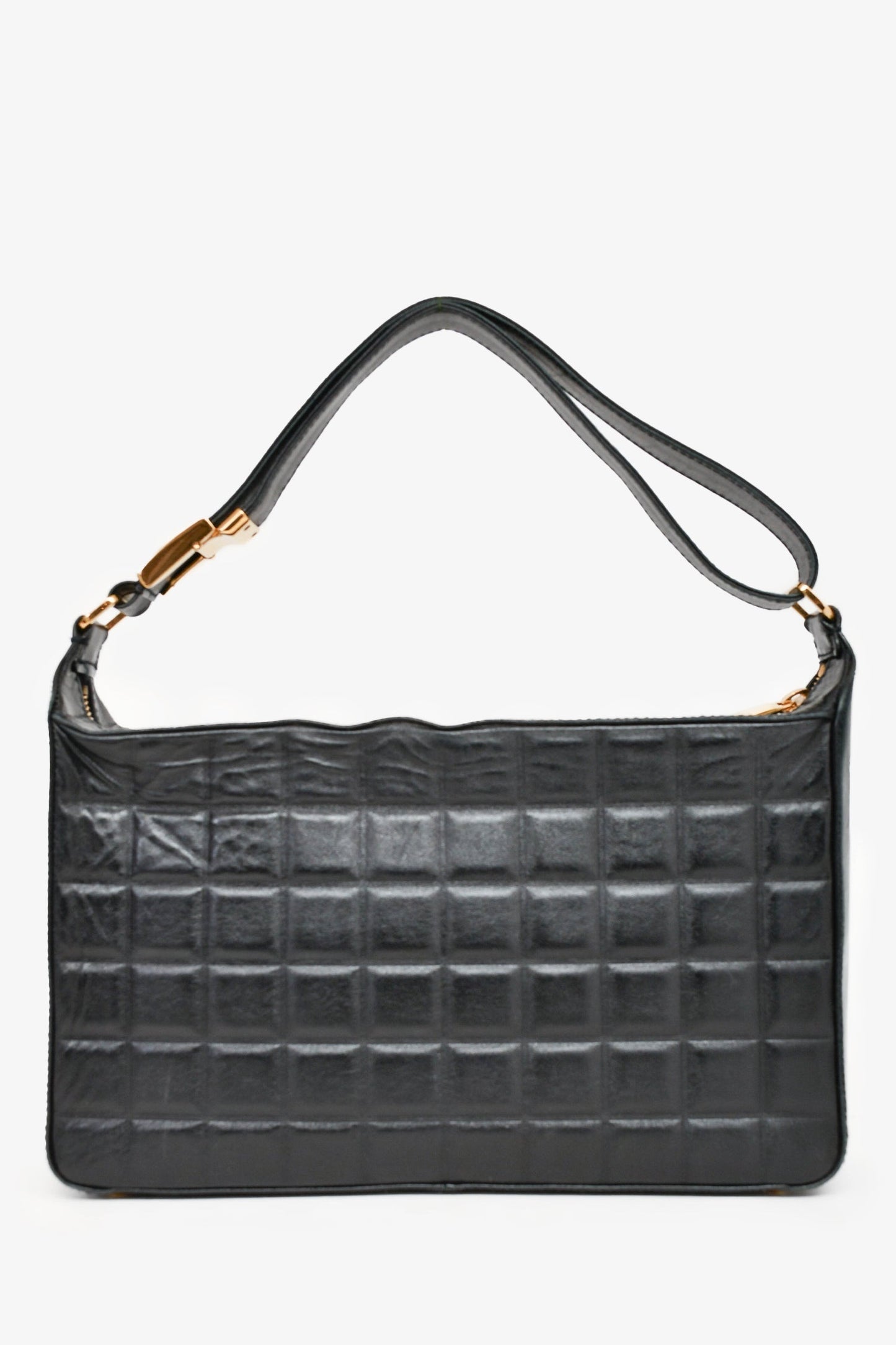 Chanel™ Black Leather Choco Bar Cc Shoulder Bag