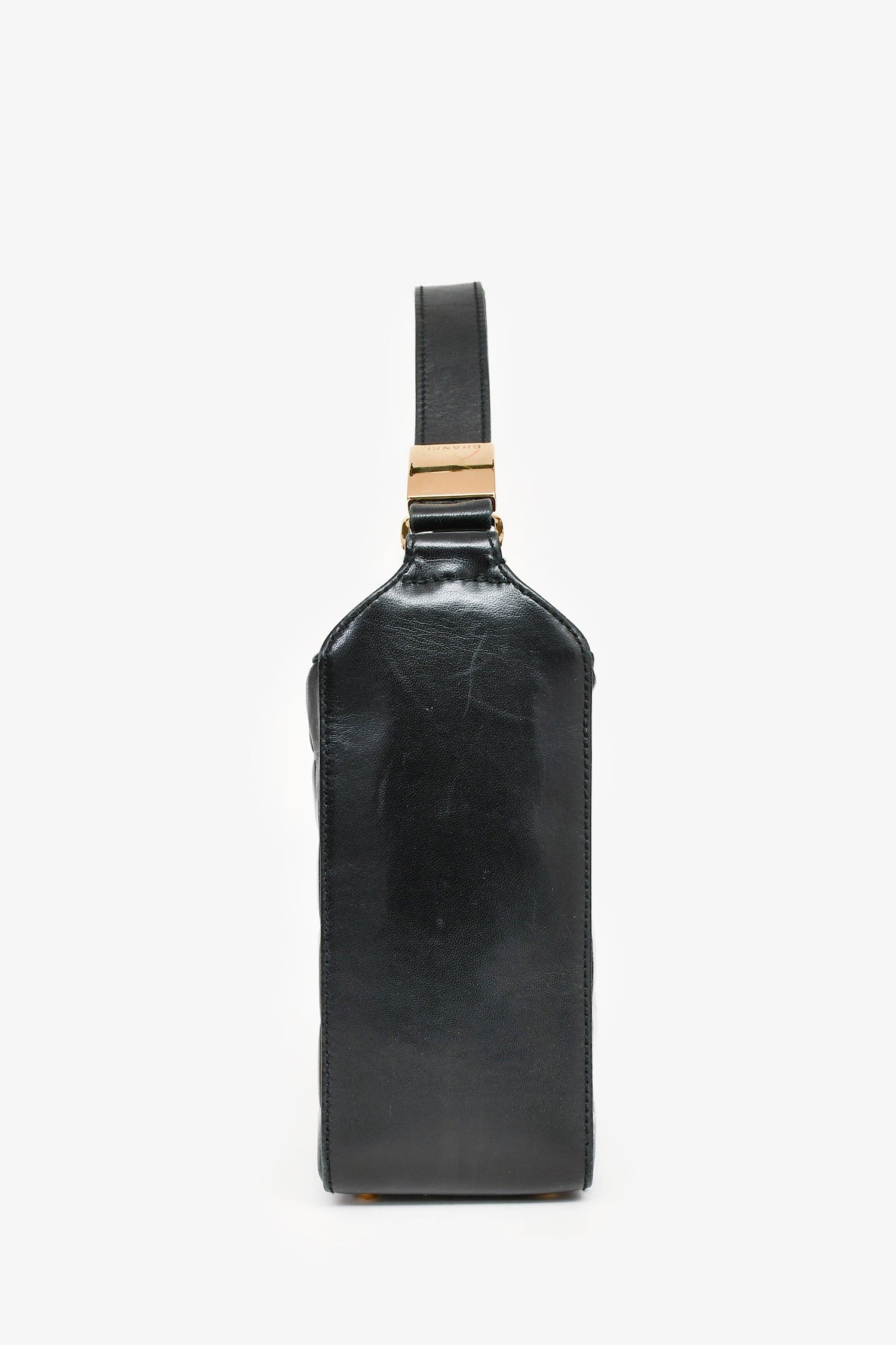Chanel™ Black Leather Choco Bar Cc Shoulder Bag