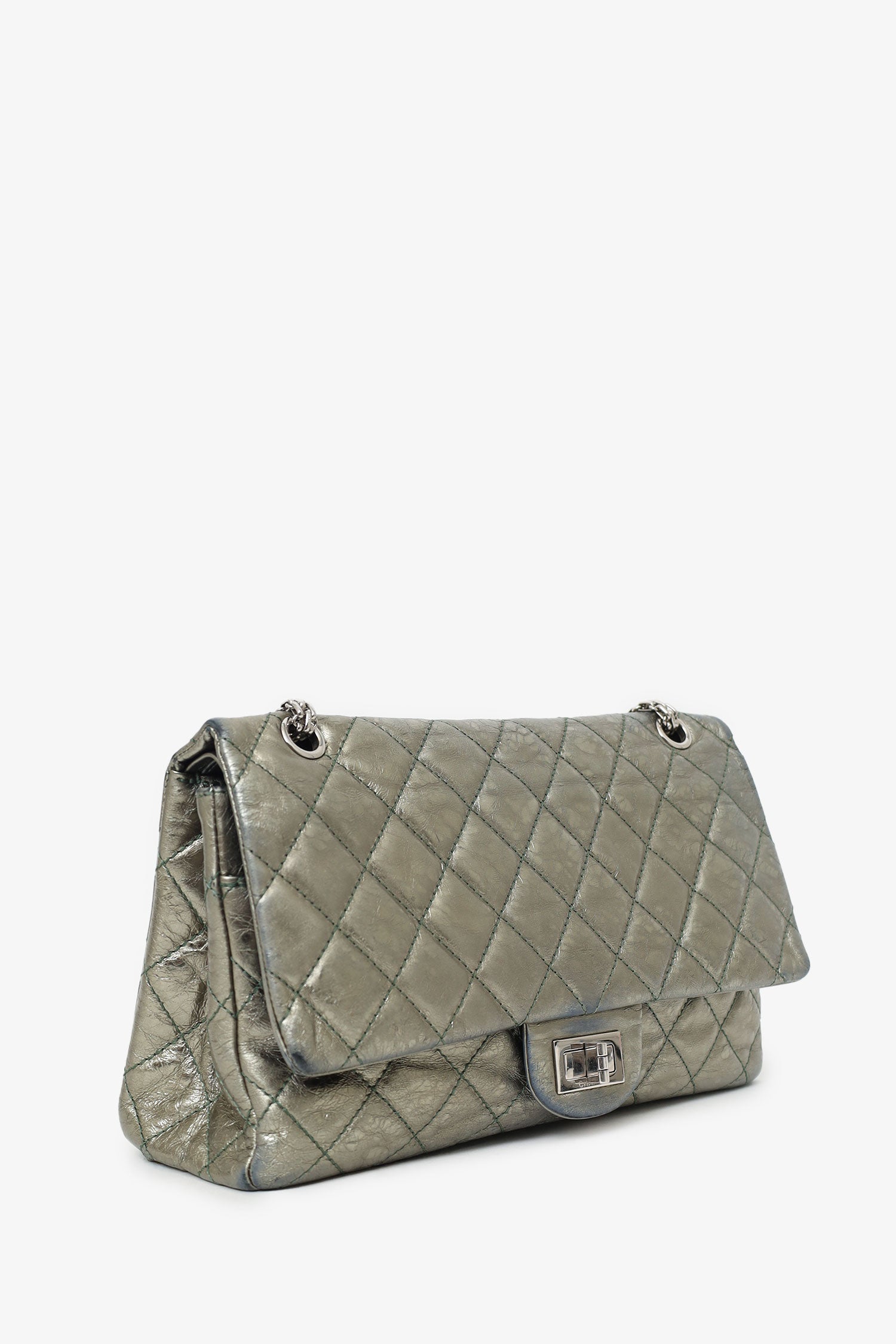 Chaneltm Silver Metallic Reissue 226 Double Flap Bag (as Is)