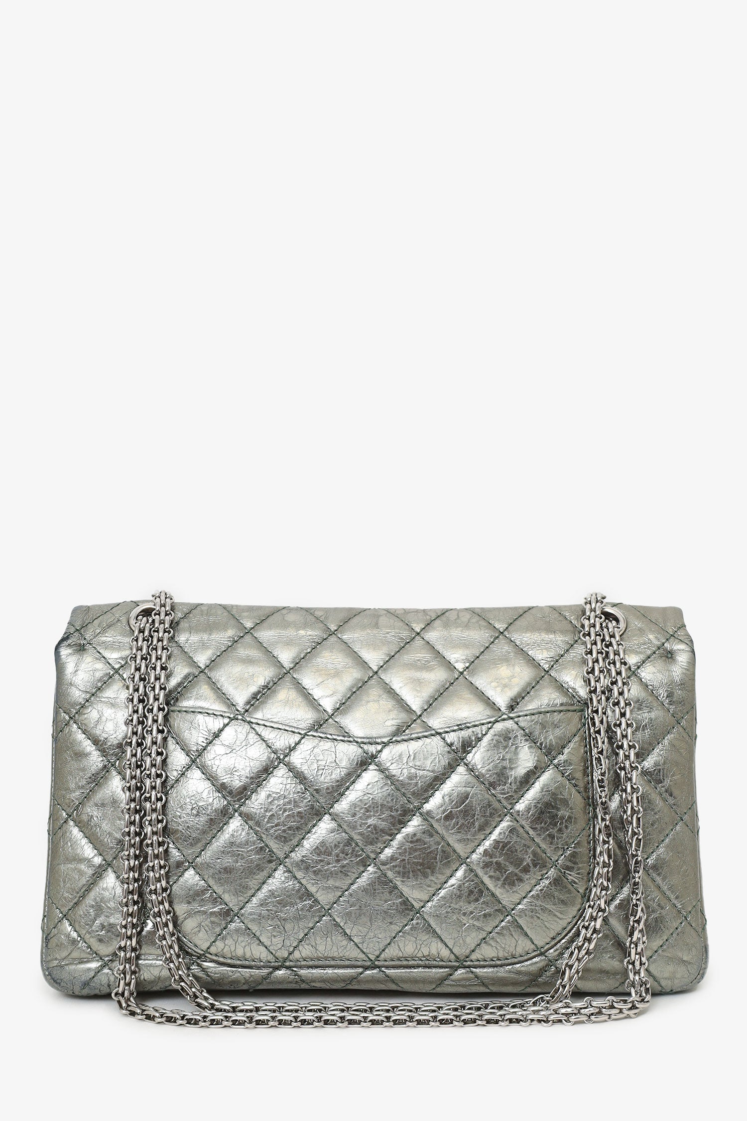 Chaneltm Silver Metallic Reissue 226 Double Flap Bag (as Is)