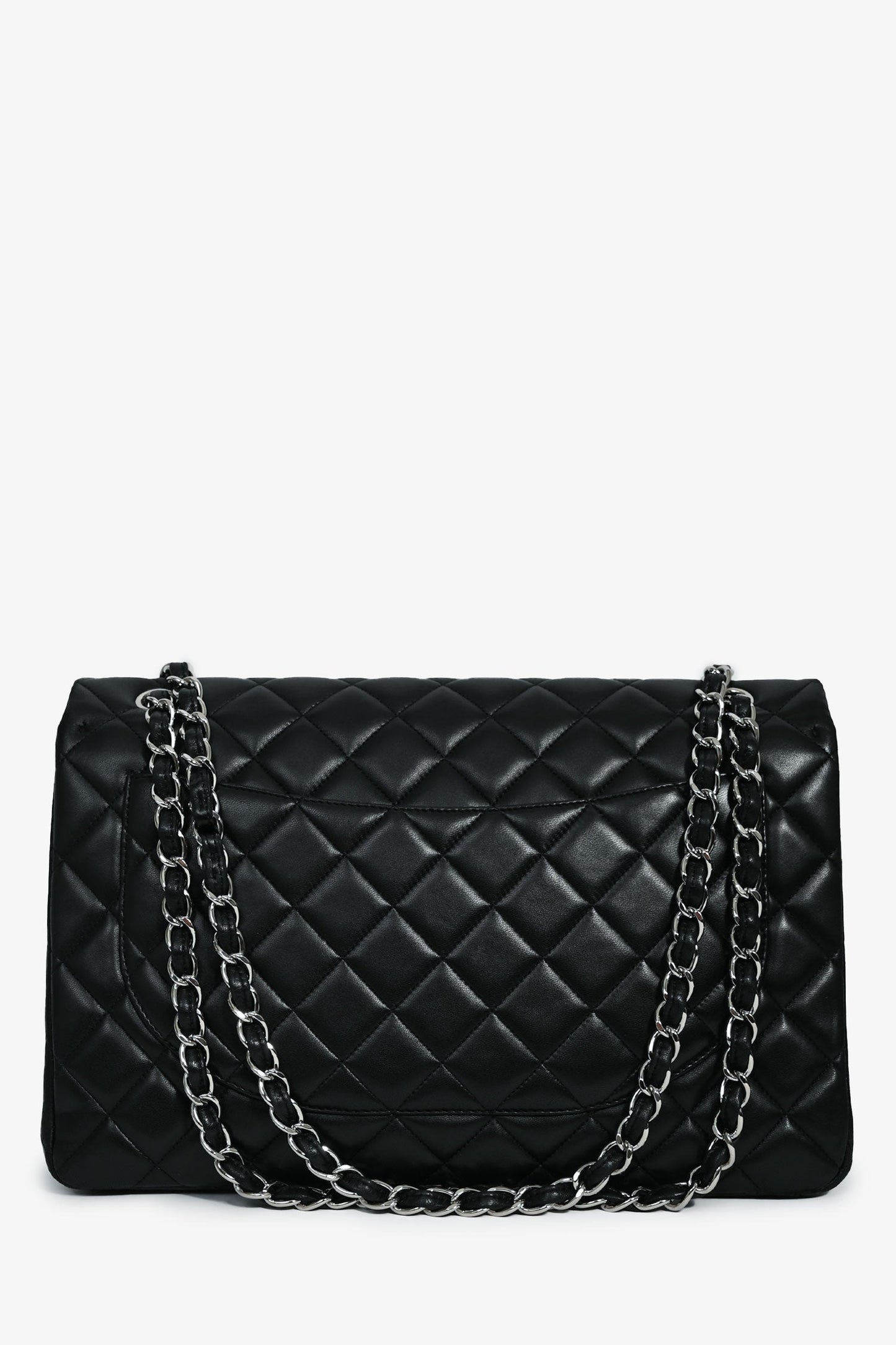 Chanel™ Black Lambskin Classic Single Maxi Flap Bag