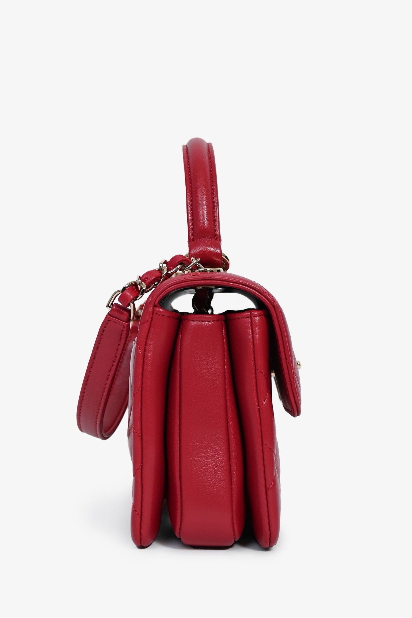 Chanel™ Magenta Leather Trendy Cc Small Top Handle Bag