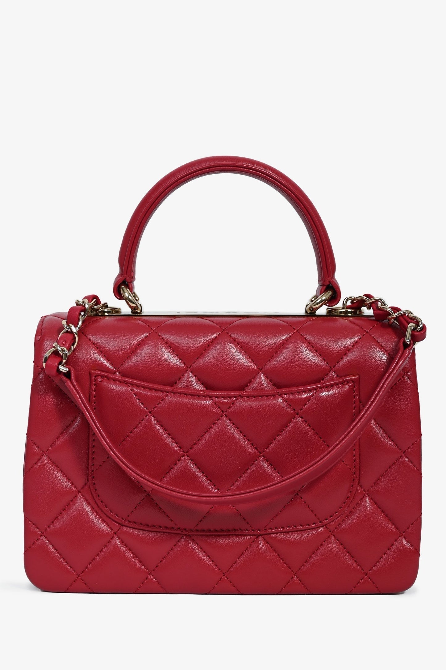 Chanel™ Magenta Leather Trendy Cc Small Top Handle Bag
