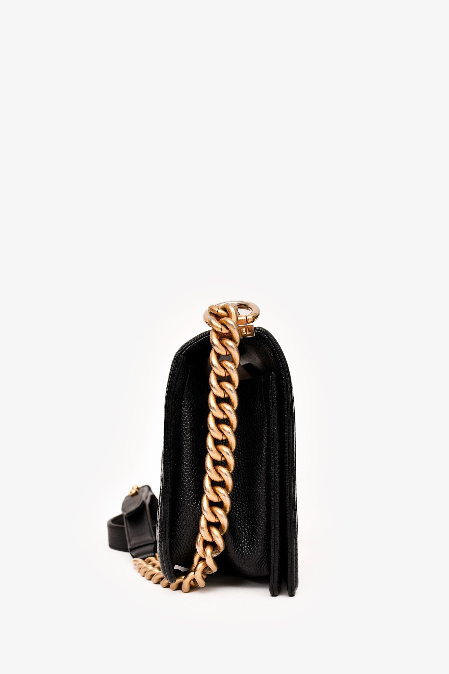 Chanel™ -17 Black Caviar Leather New Medium Boy Crossbody (As Is)