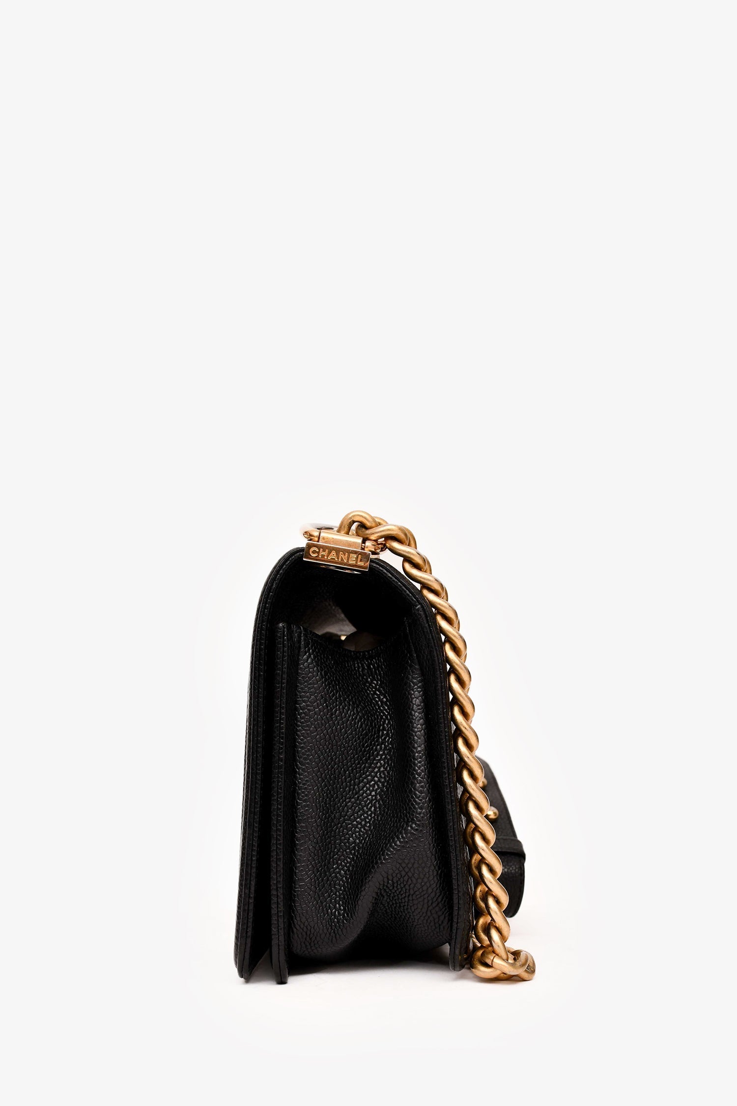 Chaneltm 2016 17 Black Caviar Leather New Medium Boy Crossbody (as Is)