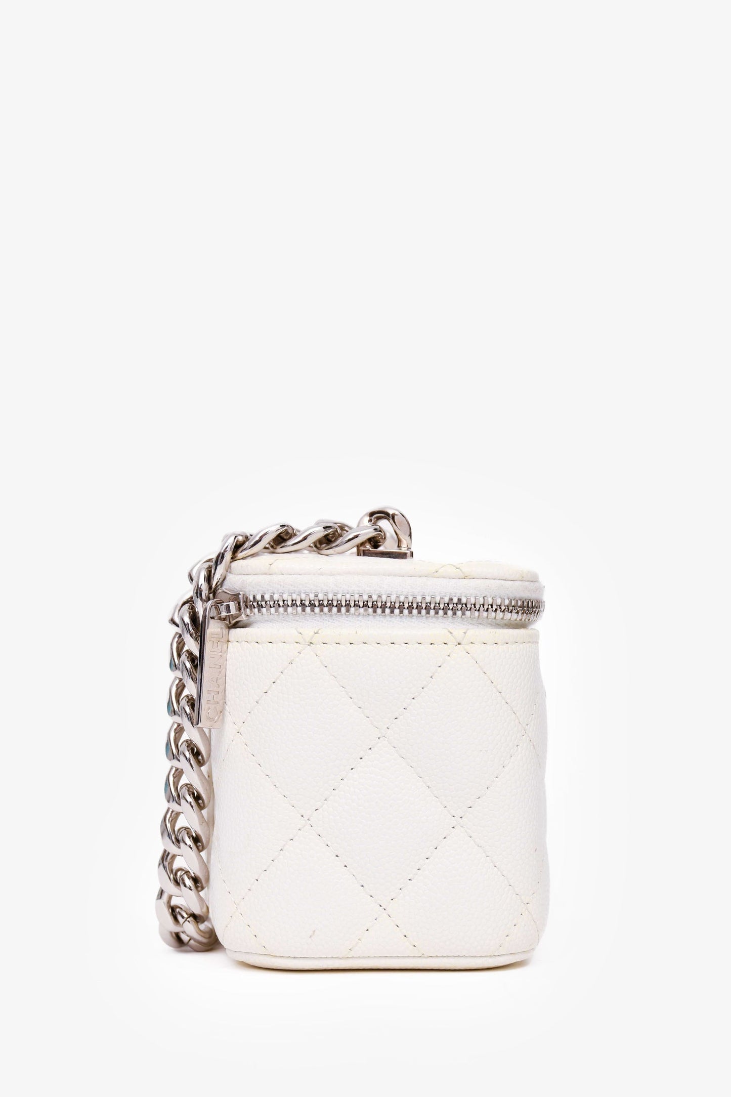 Chanel™ White Caviar Leather Mini Vanity Case (As Is) Bag