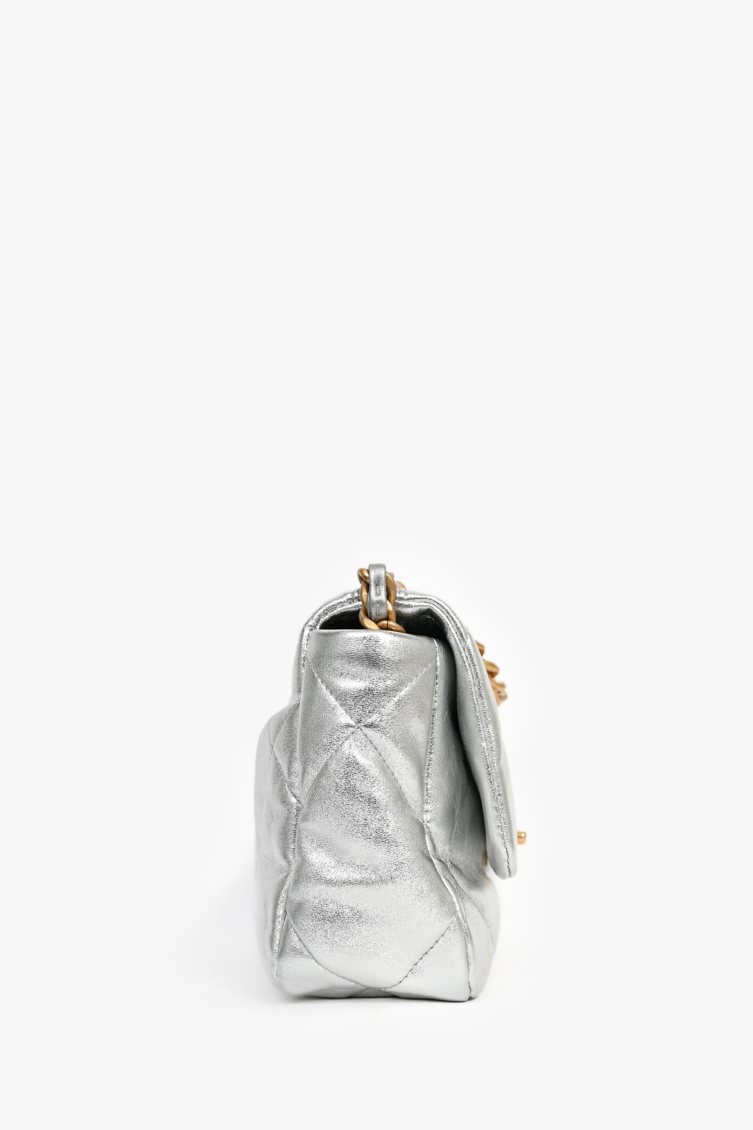 Chaneltm 2020 Silver Lambskin Medium 19 Flap Bag