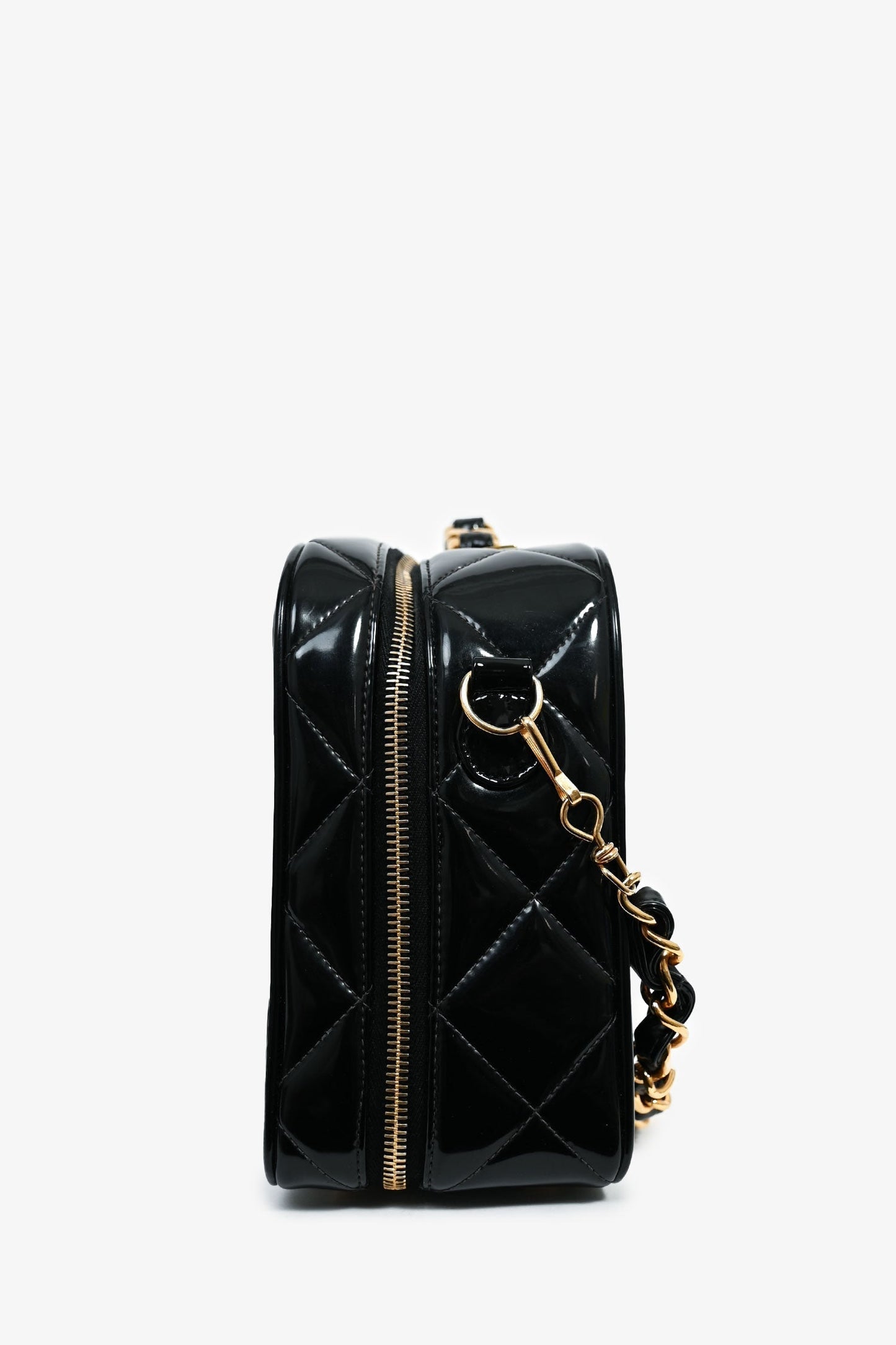 Chanel™ -96 Black Patent Leather Large Vanity Case Bag