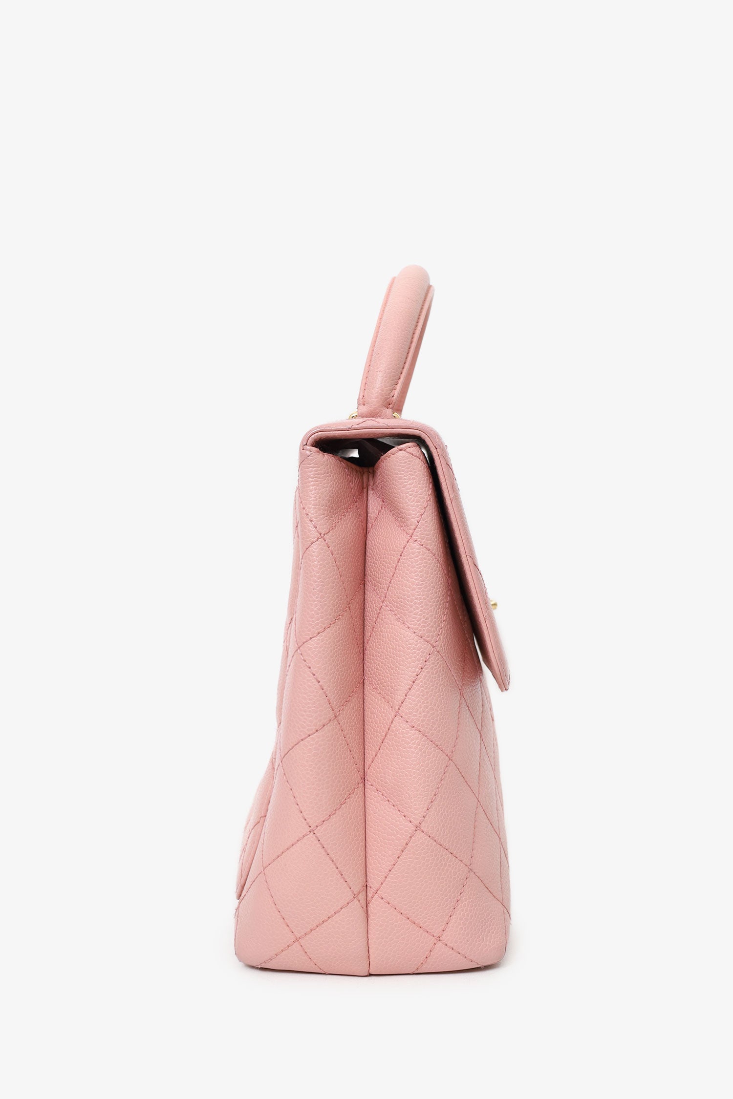 Chanel™ -04 Pink Caviar Leather Kelly Top Handle Bag