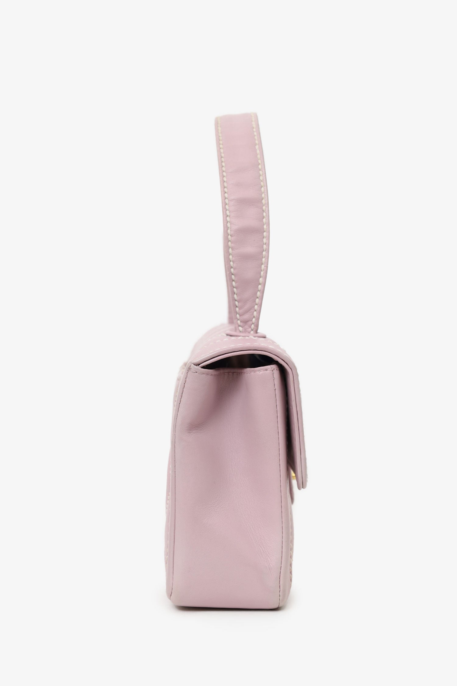 Chaneltm 2004 05 Lilac Purple Wild Stitch Medium Top Handle Flap Bag