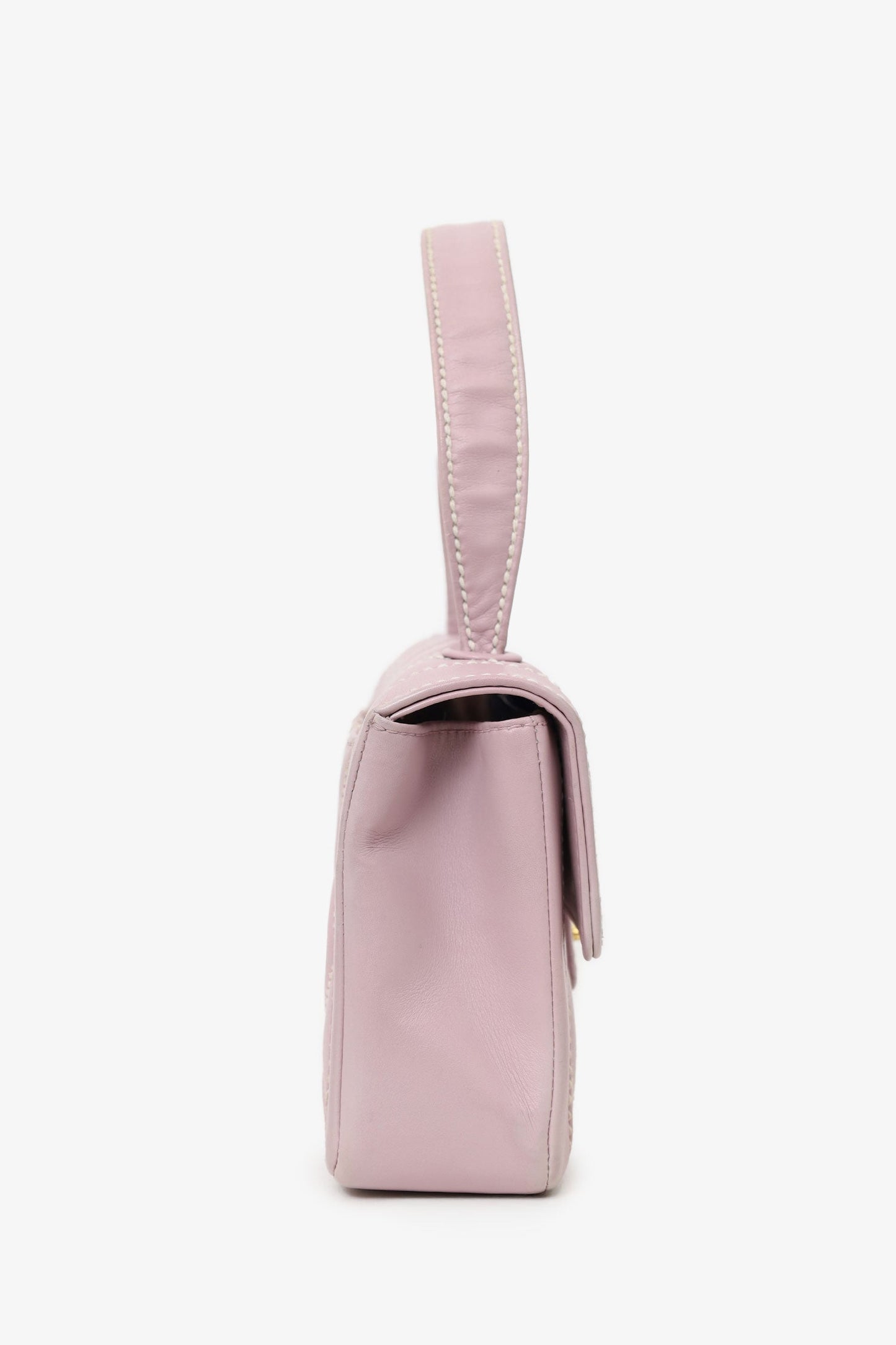 Chanel™ 2004-05 Lilac Purple Wild Stitch Medium Top Handle Flap Bag
